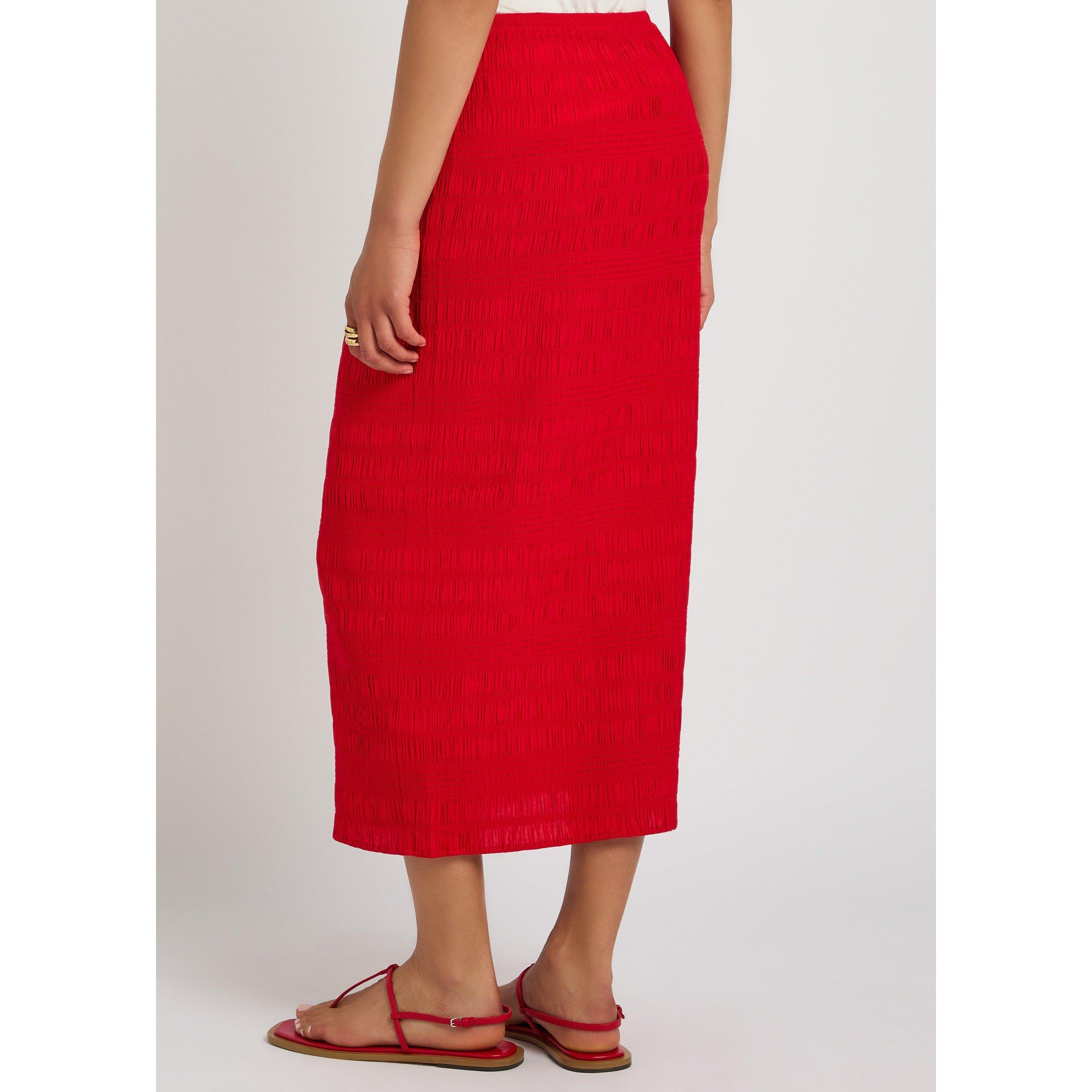 RED - Polo Ralph Lauren - Women's Viscose Pencil Midi Skirt - 3