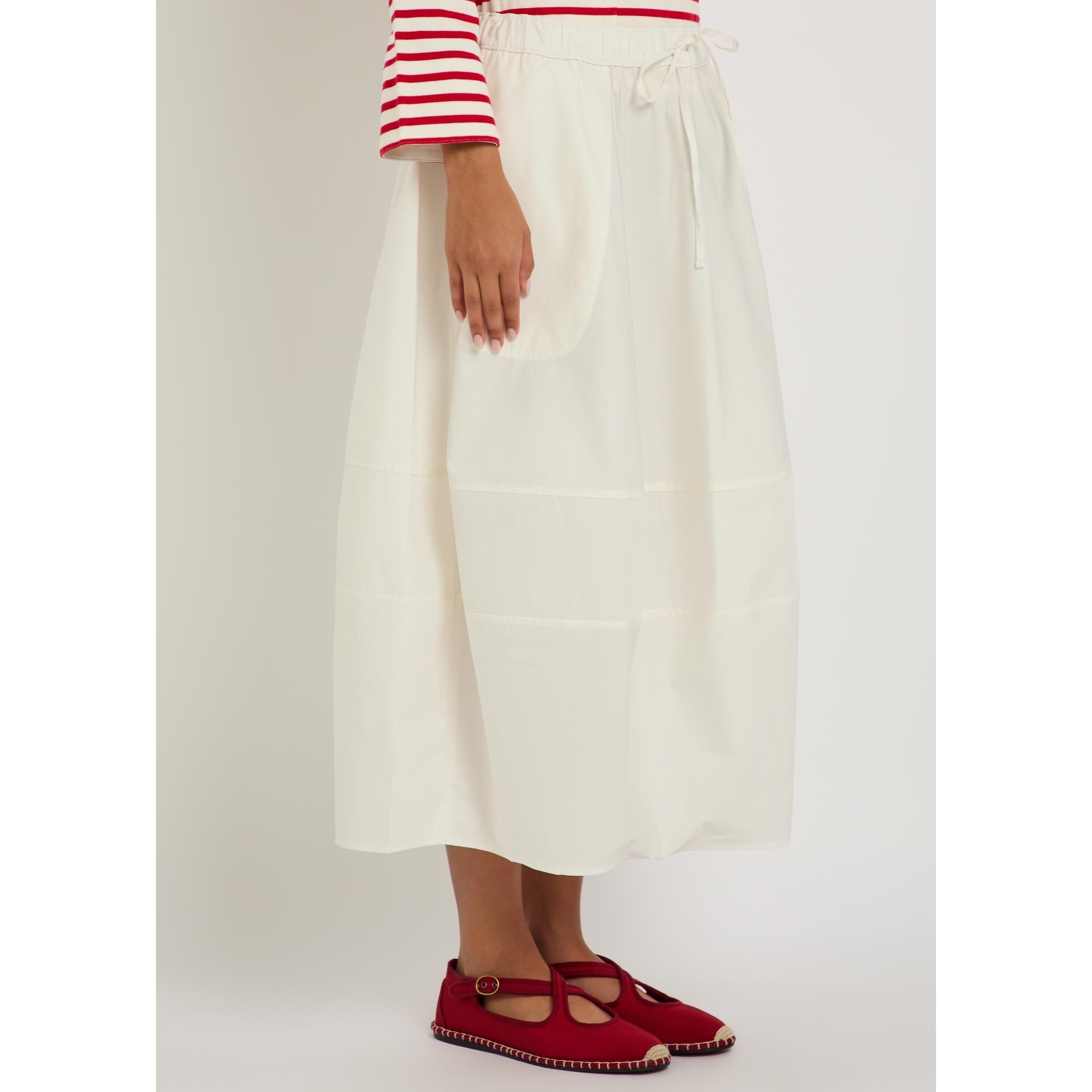 WHITE - Polo Ralph Lauren - Women's Cotton A-Line Relaxed-Fit Midi Skirt - 2