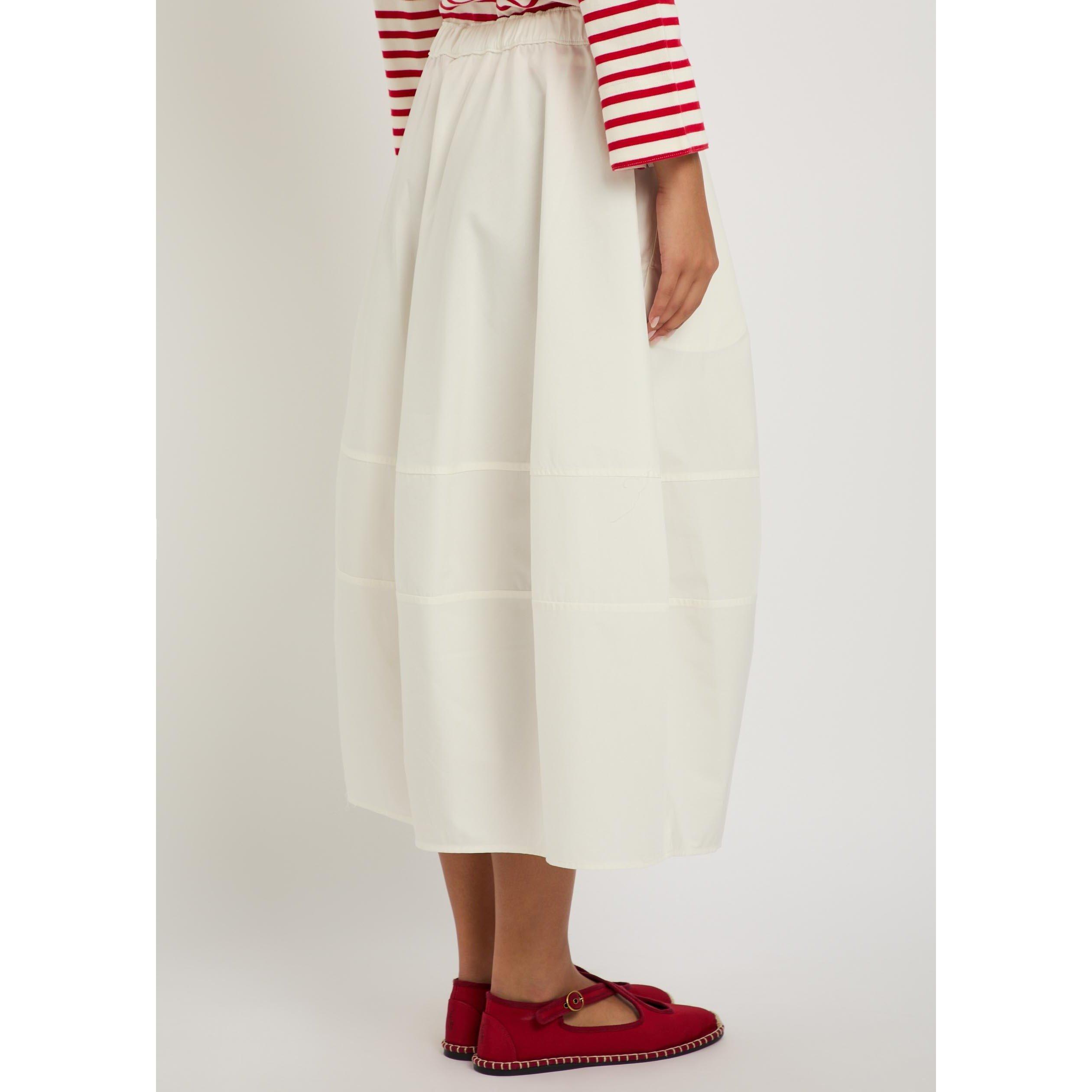 WHITE - Polo Ralph Lauren - Women's Cotton A-Line Relaxed-Fit Midi Skirt - 3