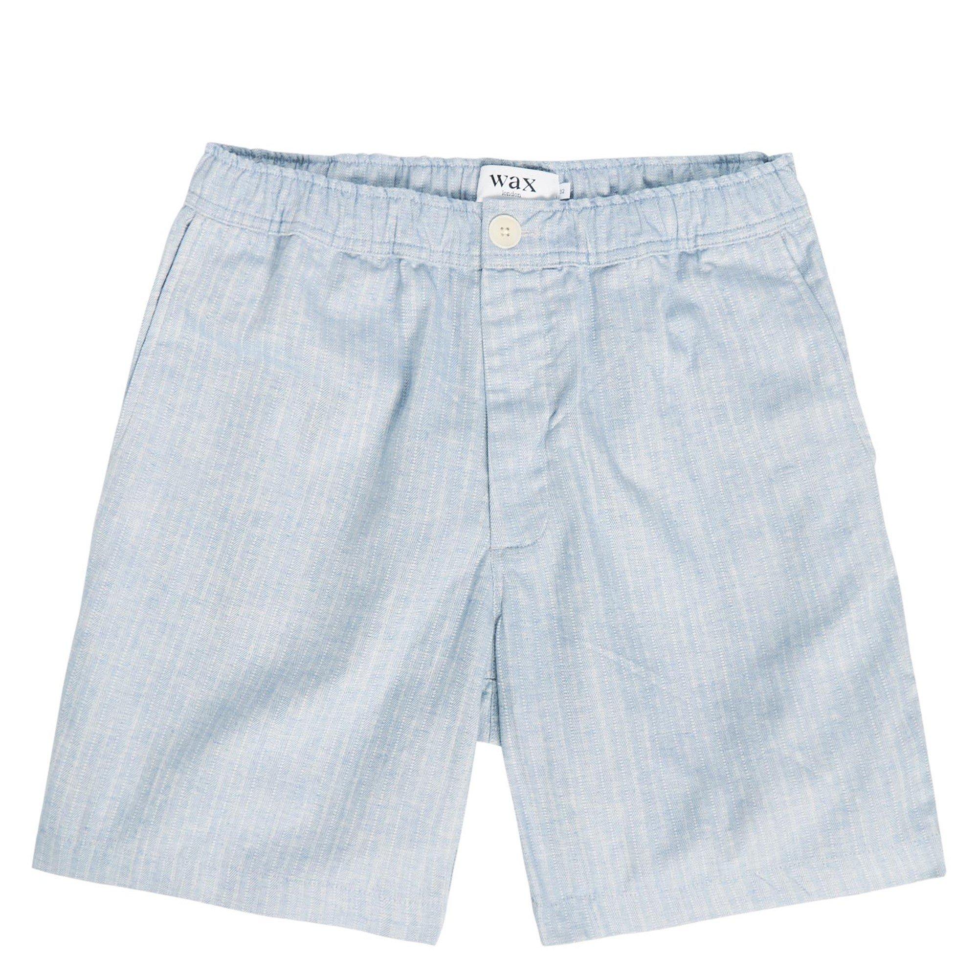 LIGHT BLUE - Wax London - Men's Kurt Cotton Striped Woven Shorts - 1