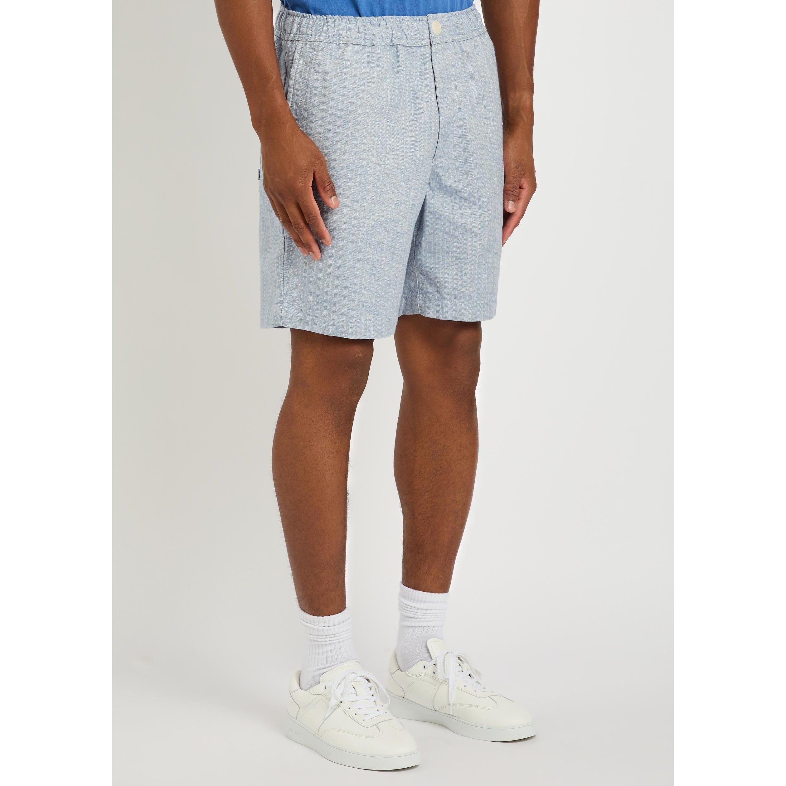 LIGHT BLUE - Wax London - Men's Kurt Cotton Striped Woven Shorts - 2