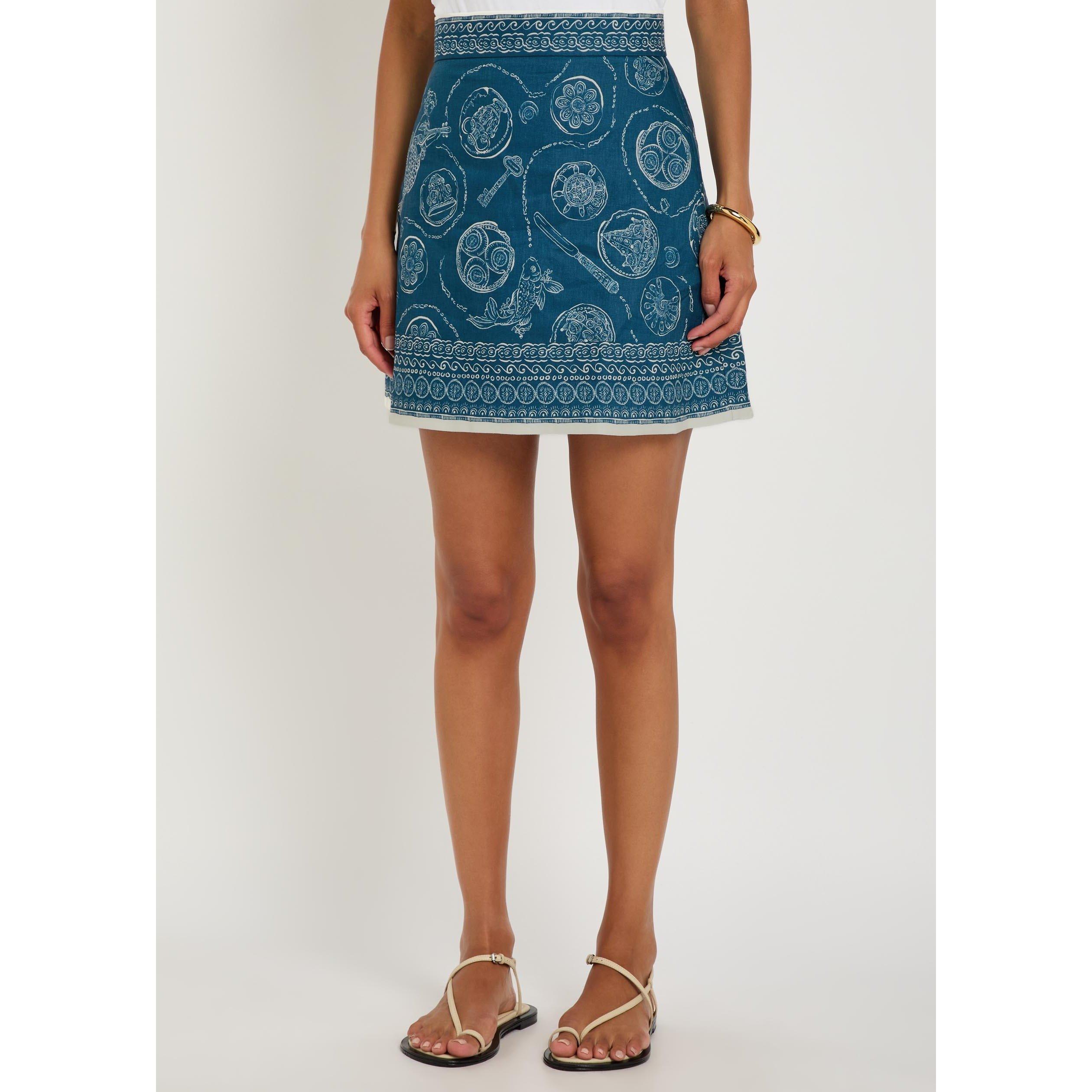 BLUE - Alemais - Women's Lucky Linen Mini Skirt - 2