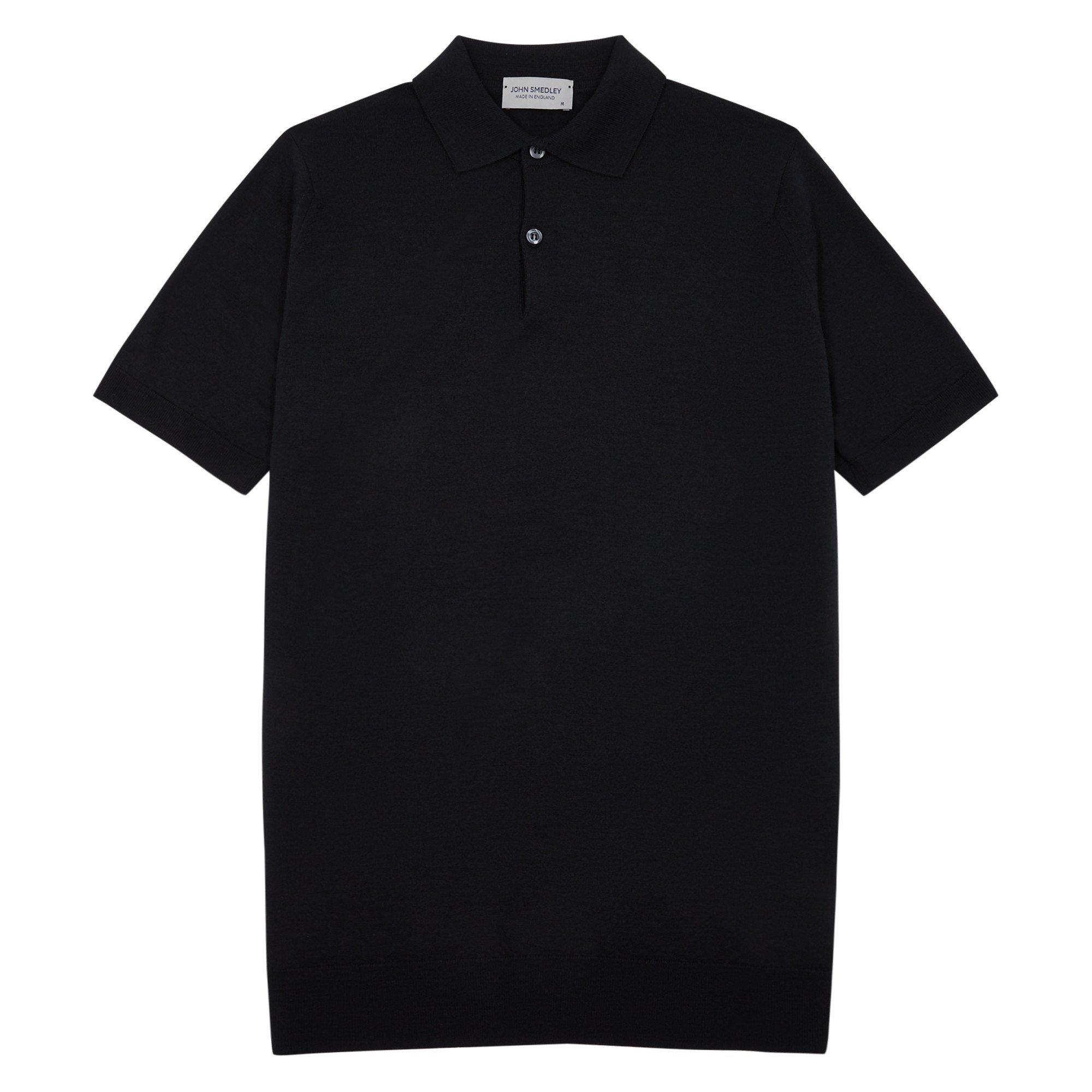 BLACK - John Smedley - SMED KNIT POLO SS MERINO - 1