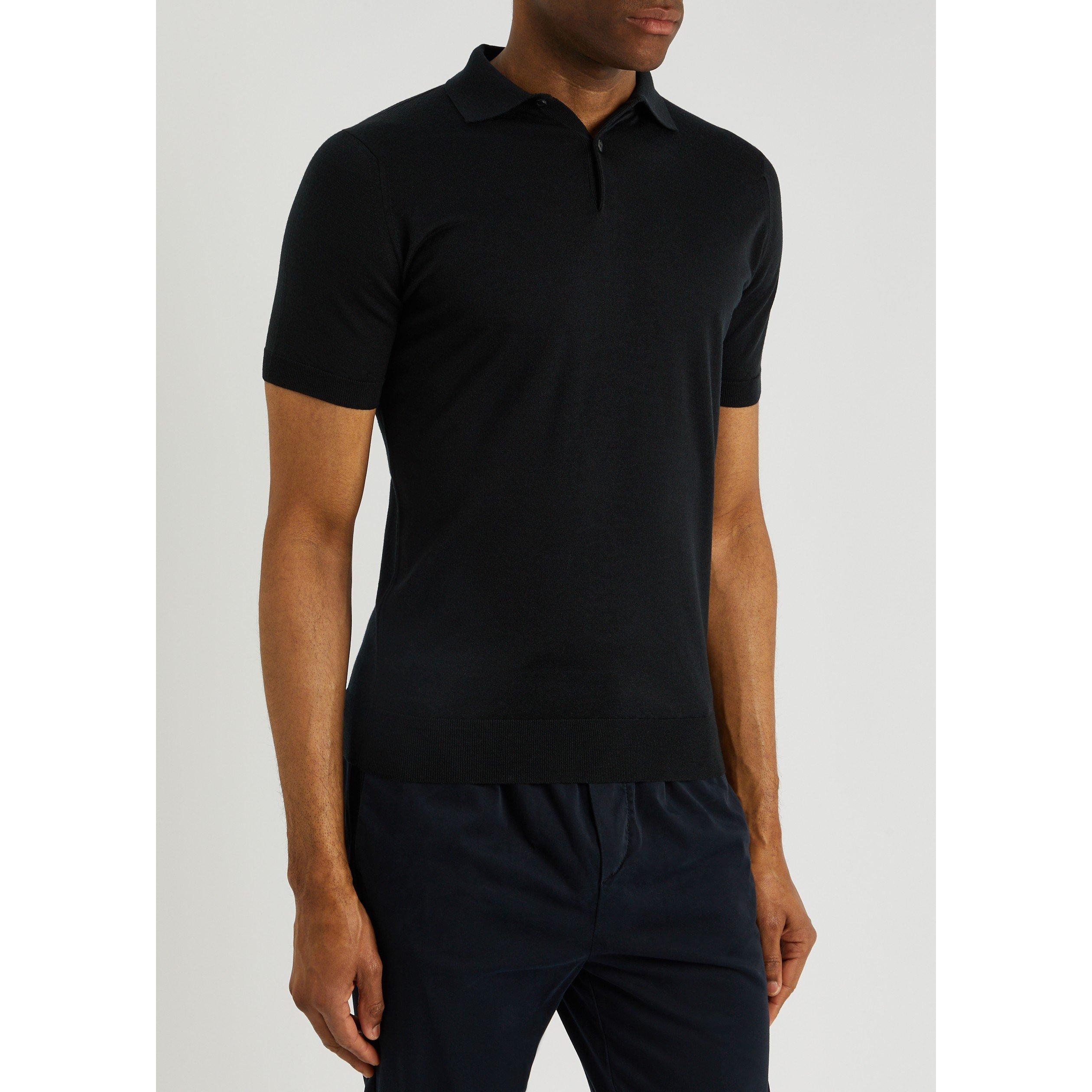 BLACK - John Smedley - SMED KNIT POLO SS MERINO - 2