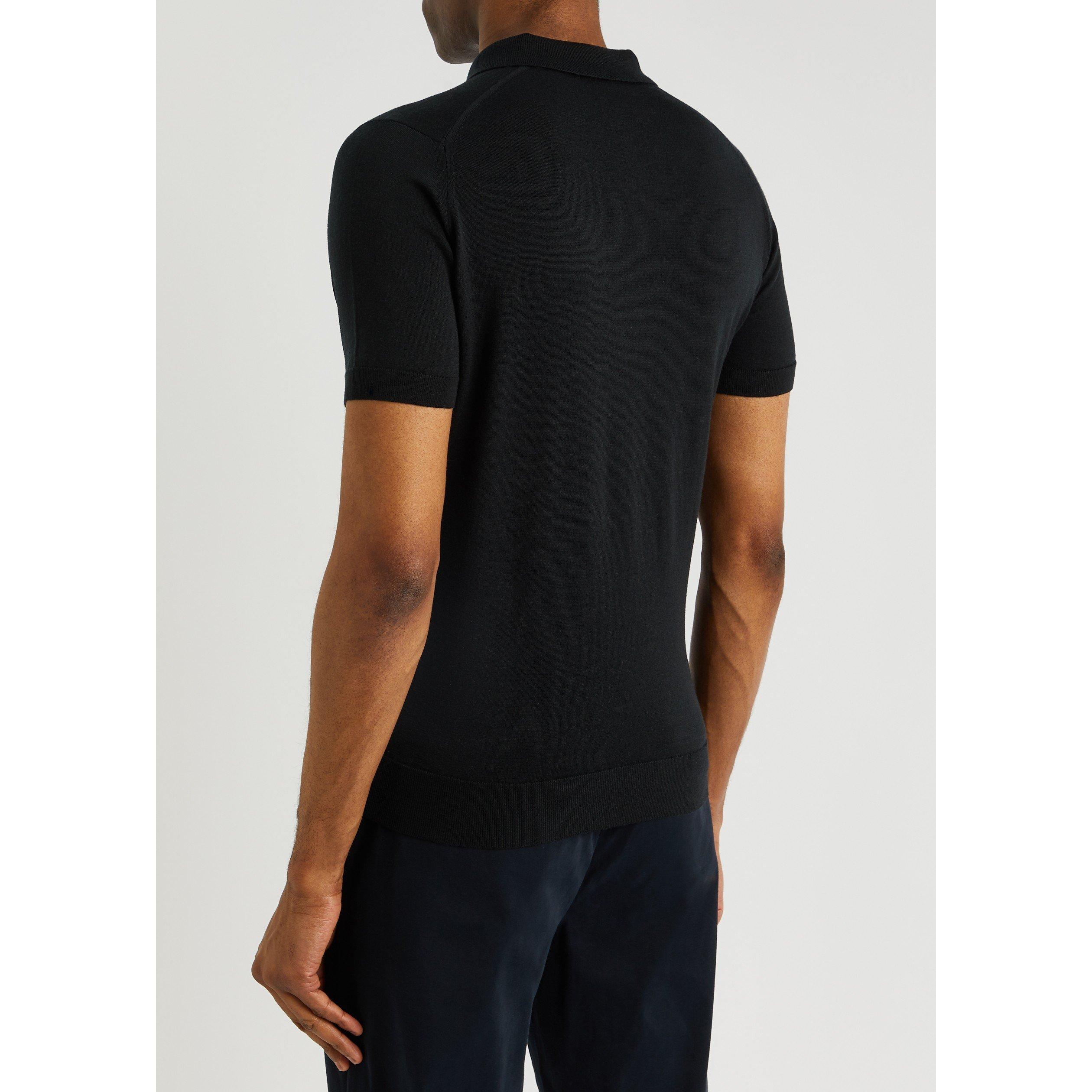 BLACK - John Smedley - SMED KNIT POLO SS MERINO - 3