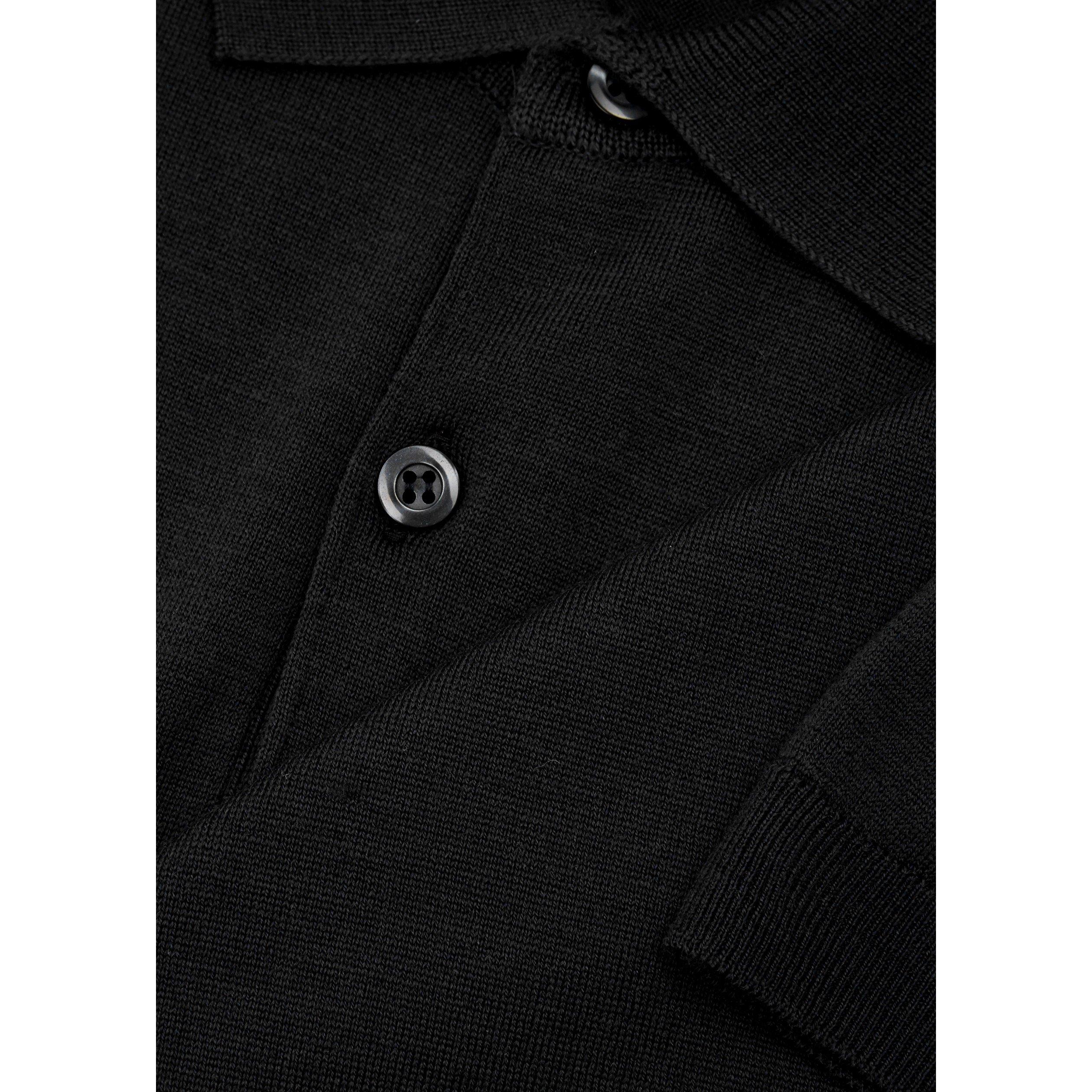 BLACK - John Smedley - SMED KNIT POLO SS MERINO - 4