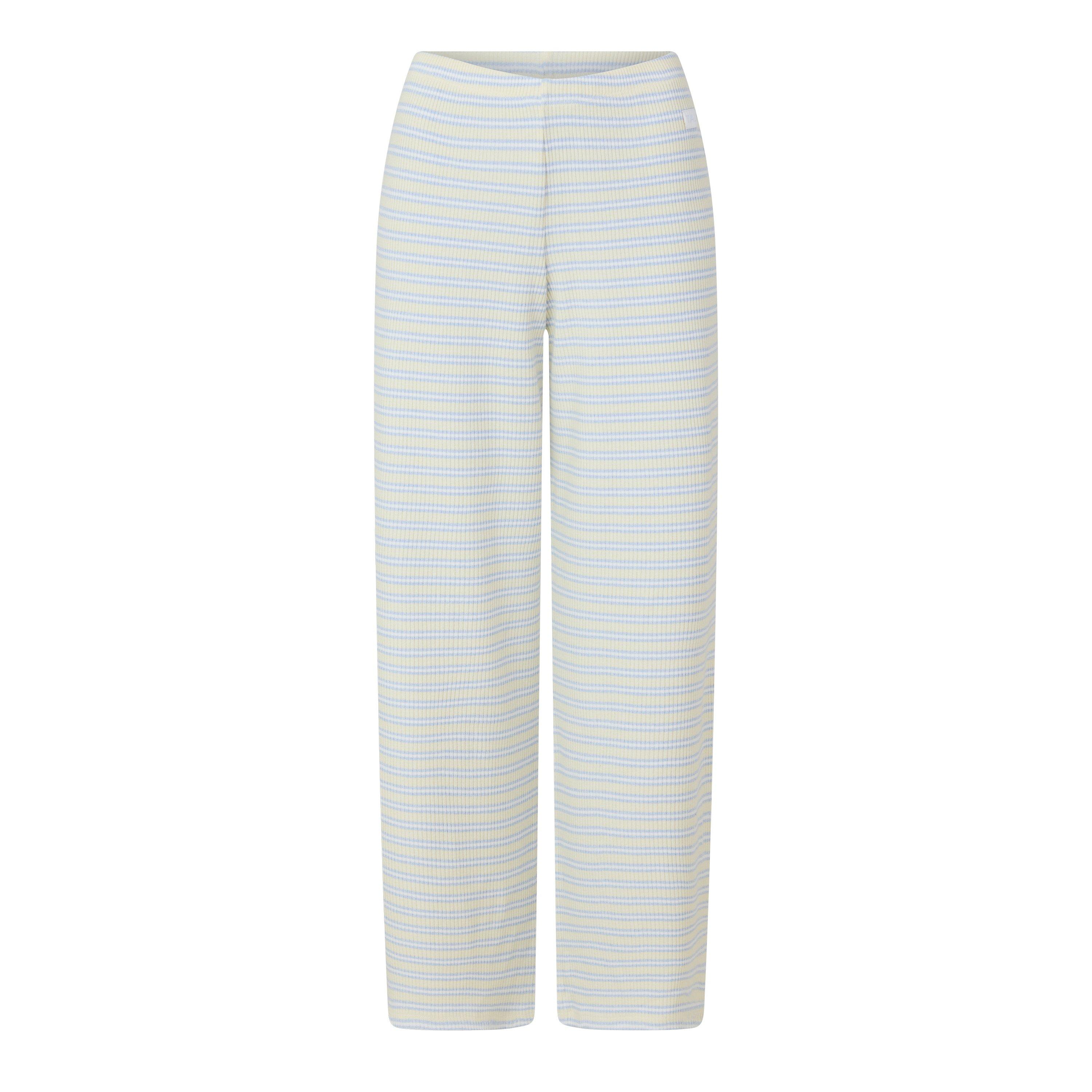 YELLOW - TALA - Women's Striped Ribbed Knitted Trousers - 1