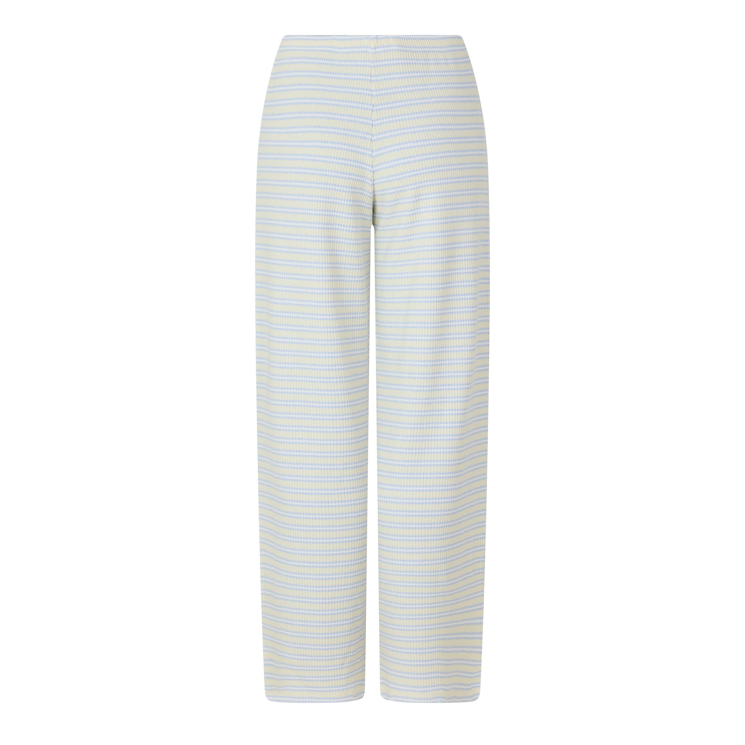 YELLOW - TALA - Women's Striped Ribbed Knitted Trousers - 2