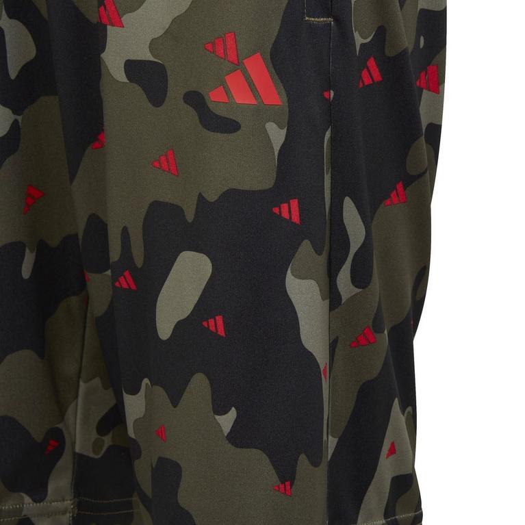 Olive Strata - adidas - Train Essentials Camouflage Shorts Notte Juniors - 5
