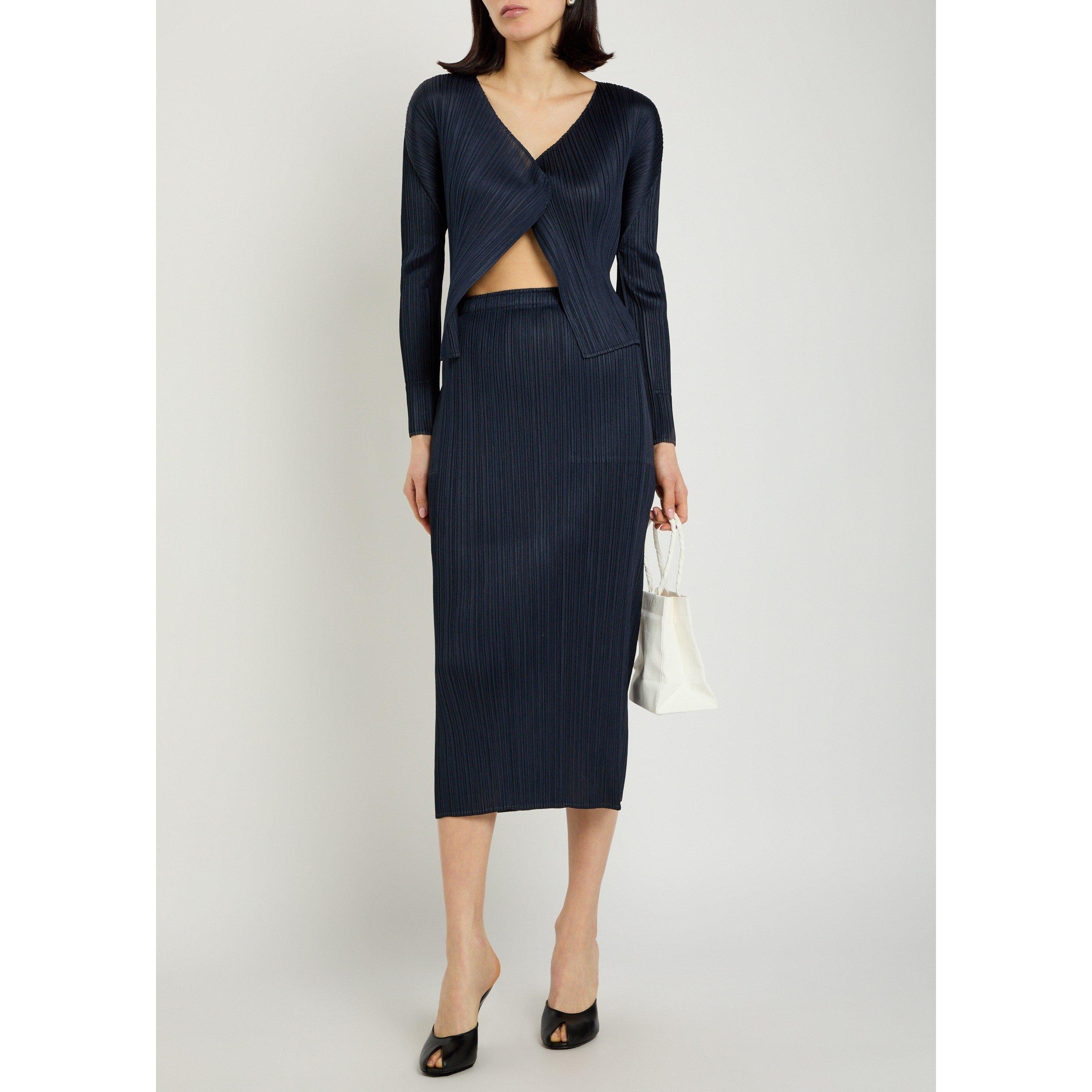 NAVY - Issey Miyake - Women's Pleats Please Pleated Midi Skirt - 5