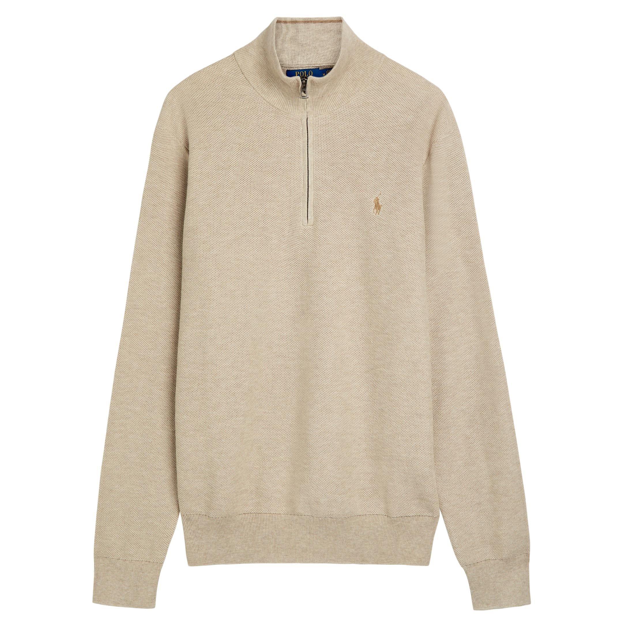BROWN - Polo Ralph Lauren - PRL KNT ZIP NECK JUMPER