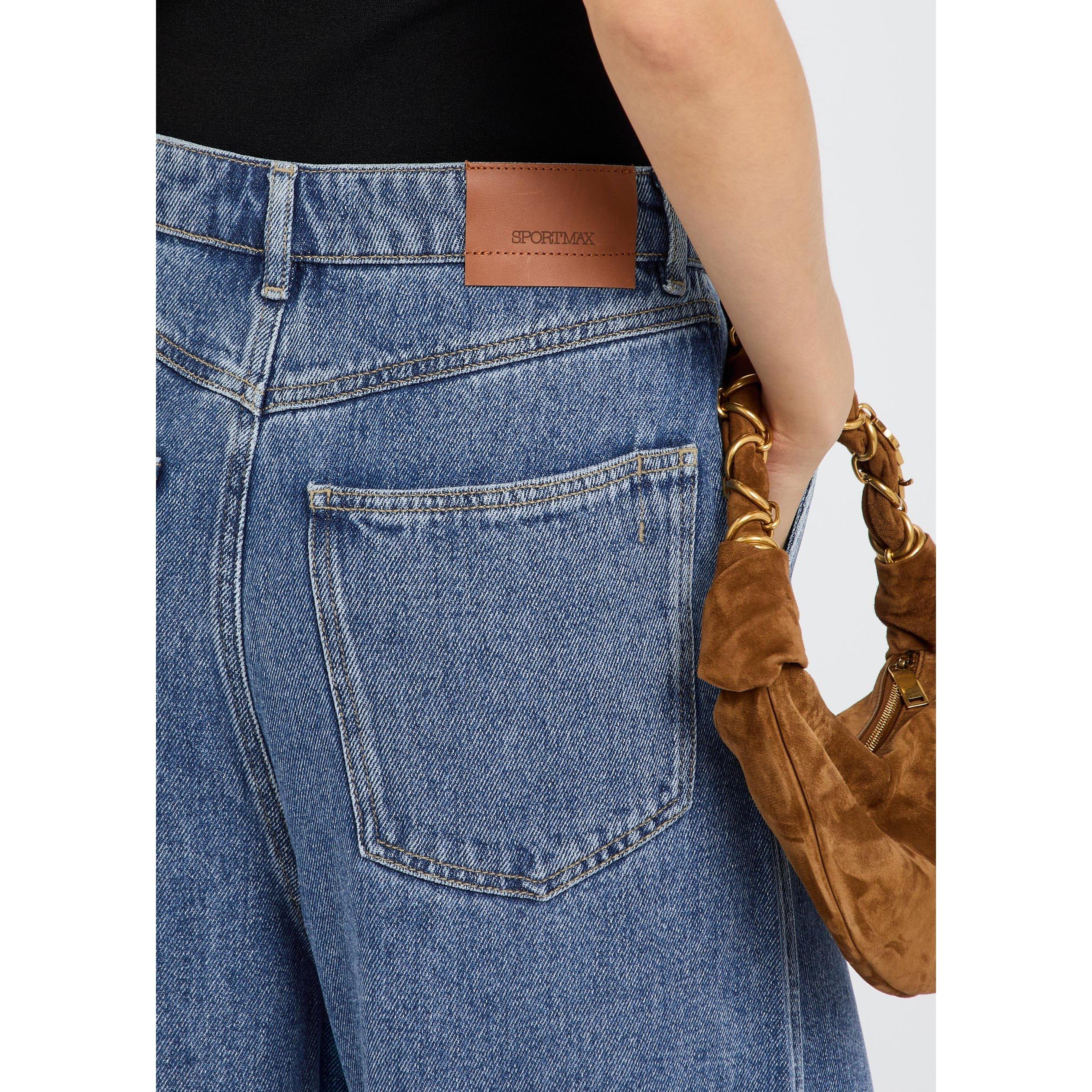 DENIM - Sportmax - Women's Lyocell Wide-Leg Jeans - 4
