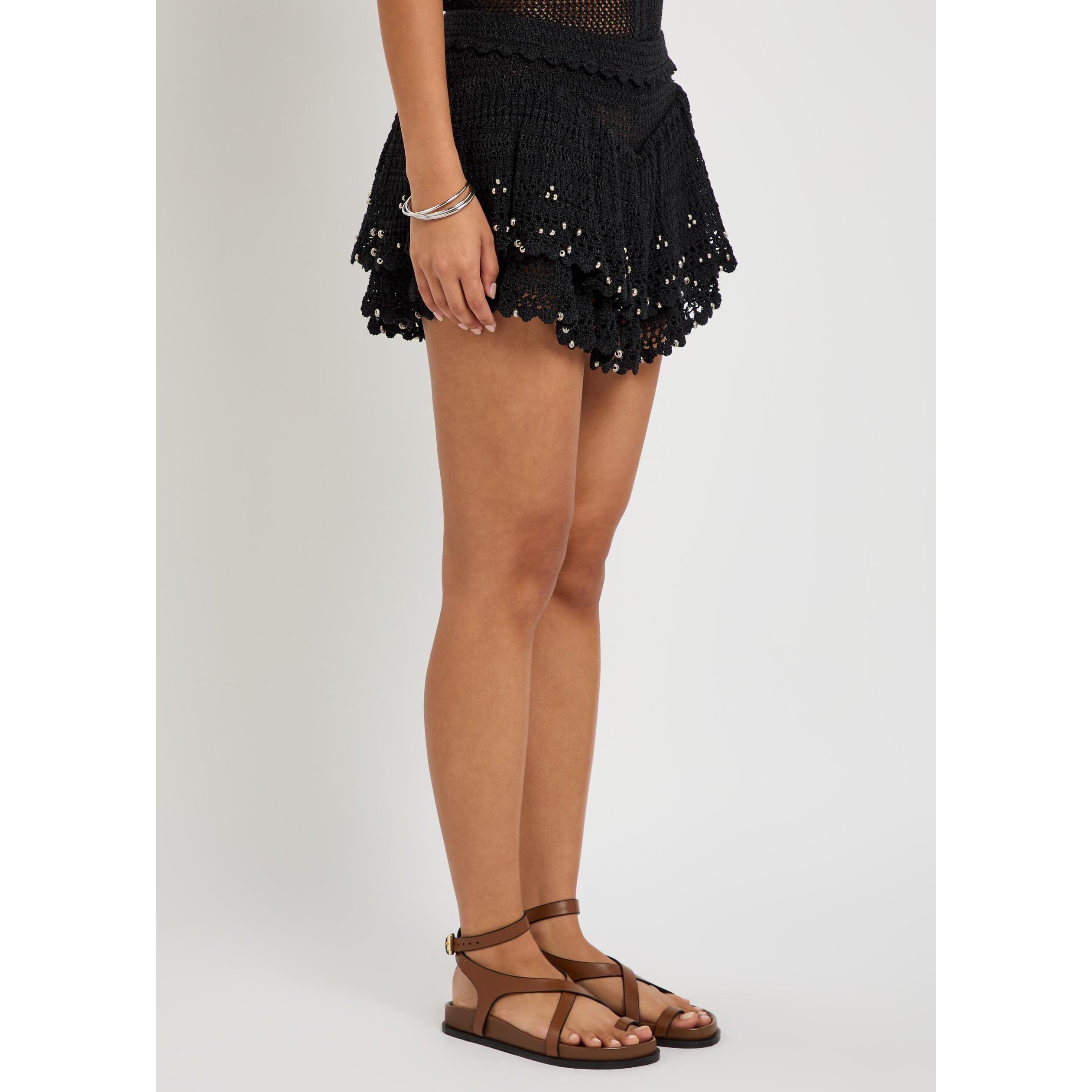 BLACK - Isabel Marant - Women's Crochet Slim-Fit Shorts - 2