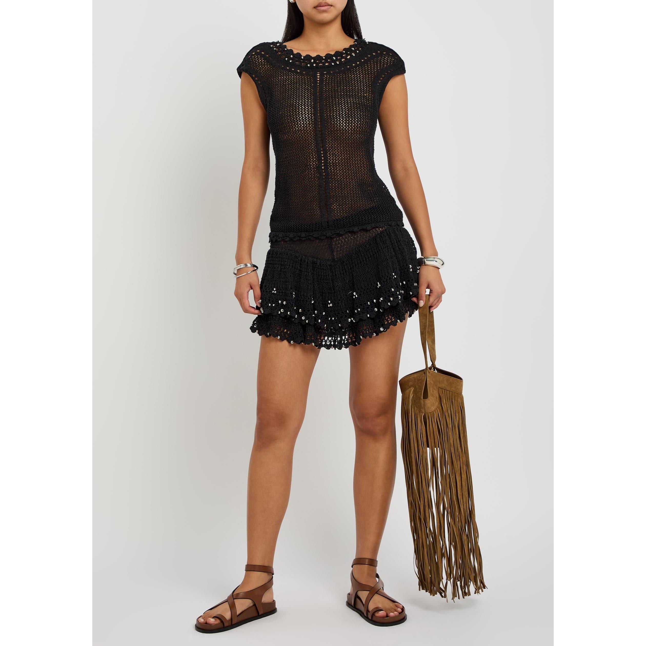 BLACK - Isabel Marant - Women's Crochet Slim-Fit Shorts - 5