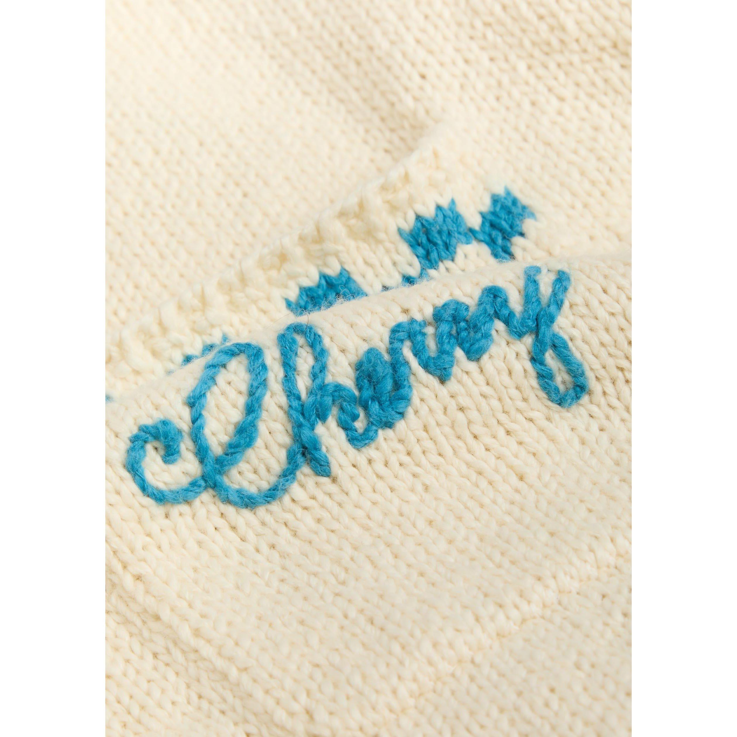CREAM - Cherry LA - Men's CH Motors Cotton V-Neck Jumper - 4