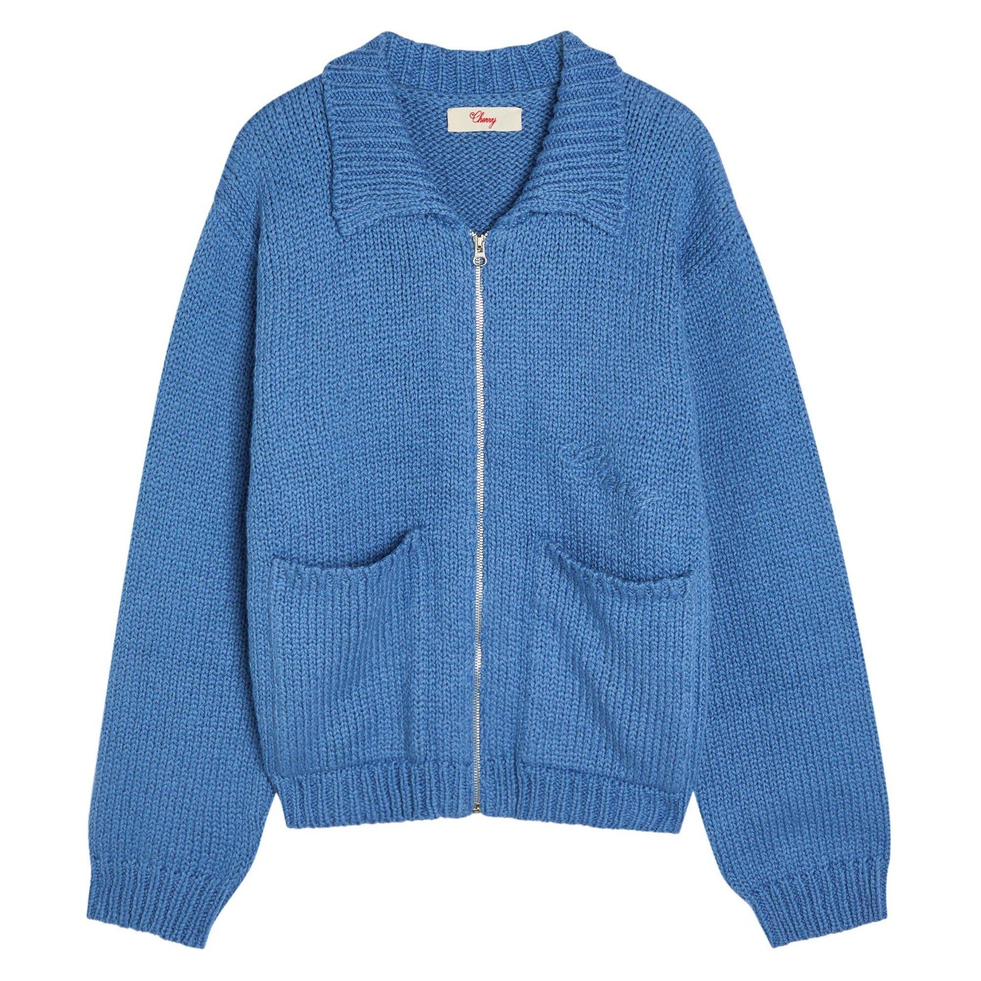 BLUE - Cherry LA - CH 5 STAR COTTON ZIP JACKET - 1