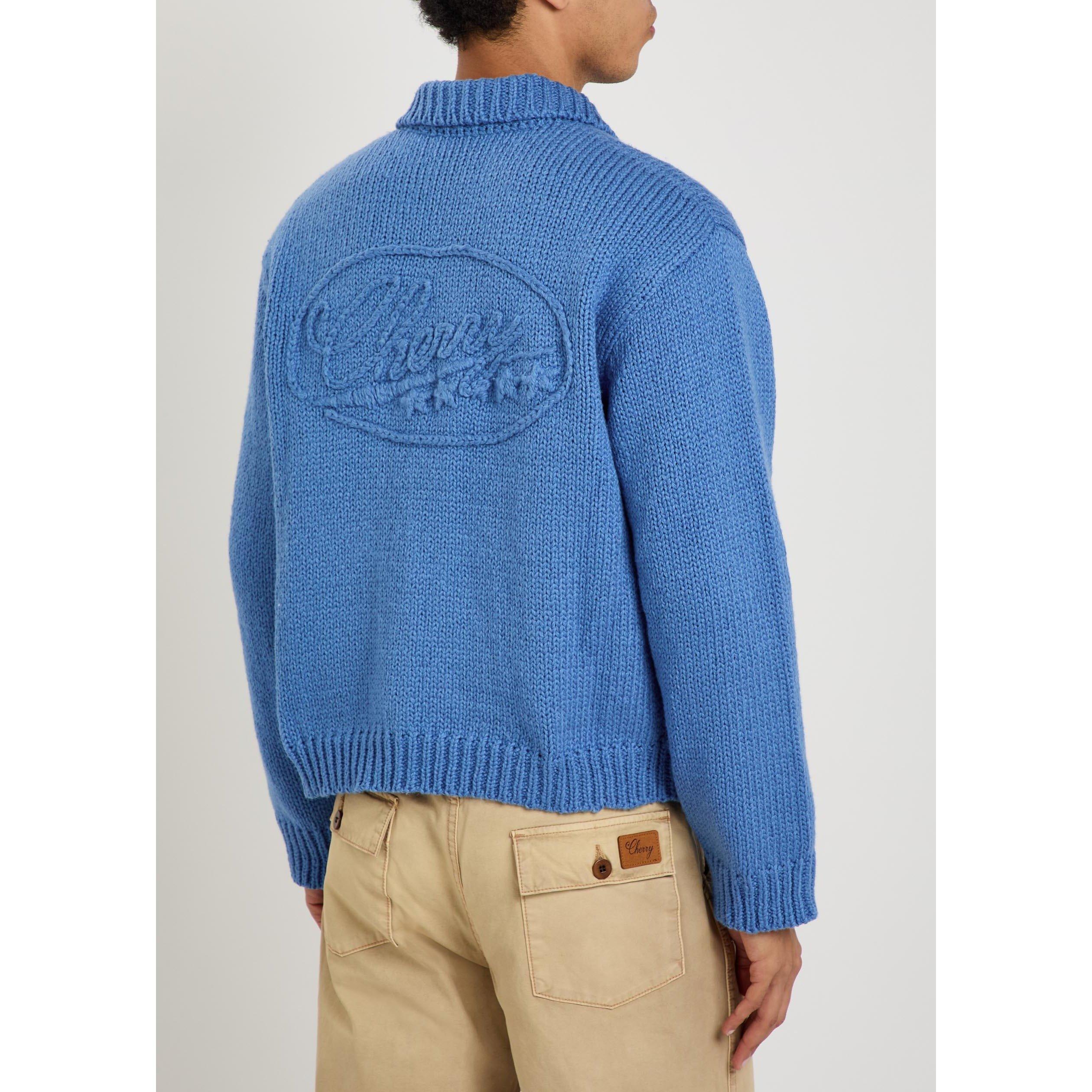 BLUE - Cherry LA - CH 5 STAR COTTON ZIP JACKET - 3