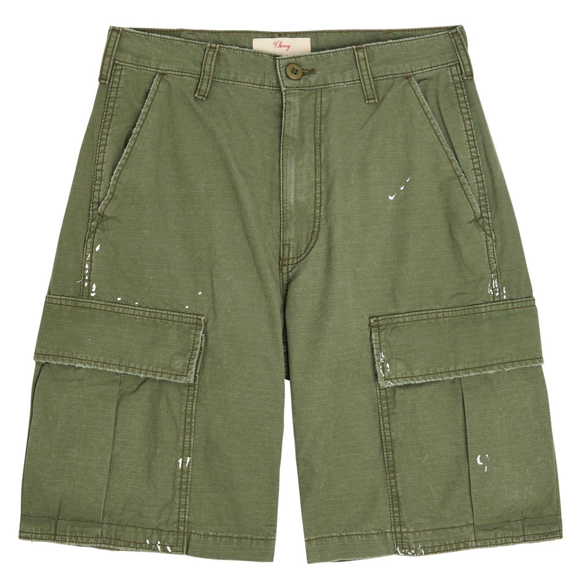 GREEN - Cherry LA - CH WIDE LEG CARGO SHORTS