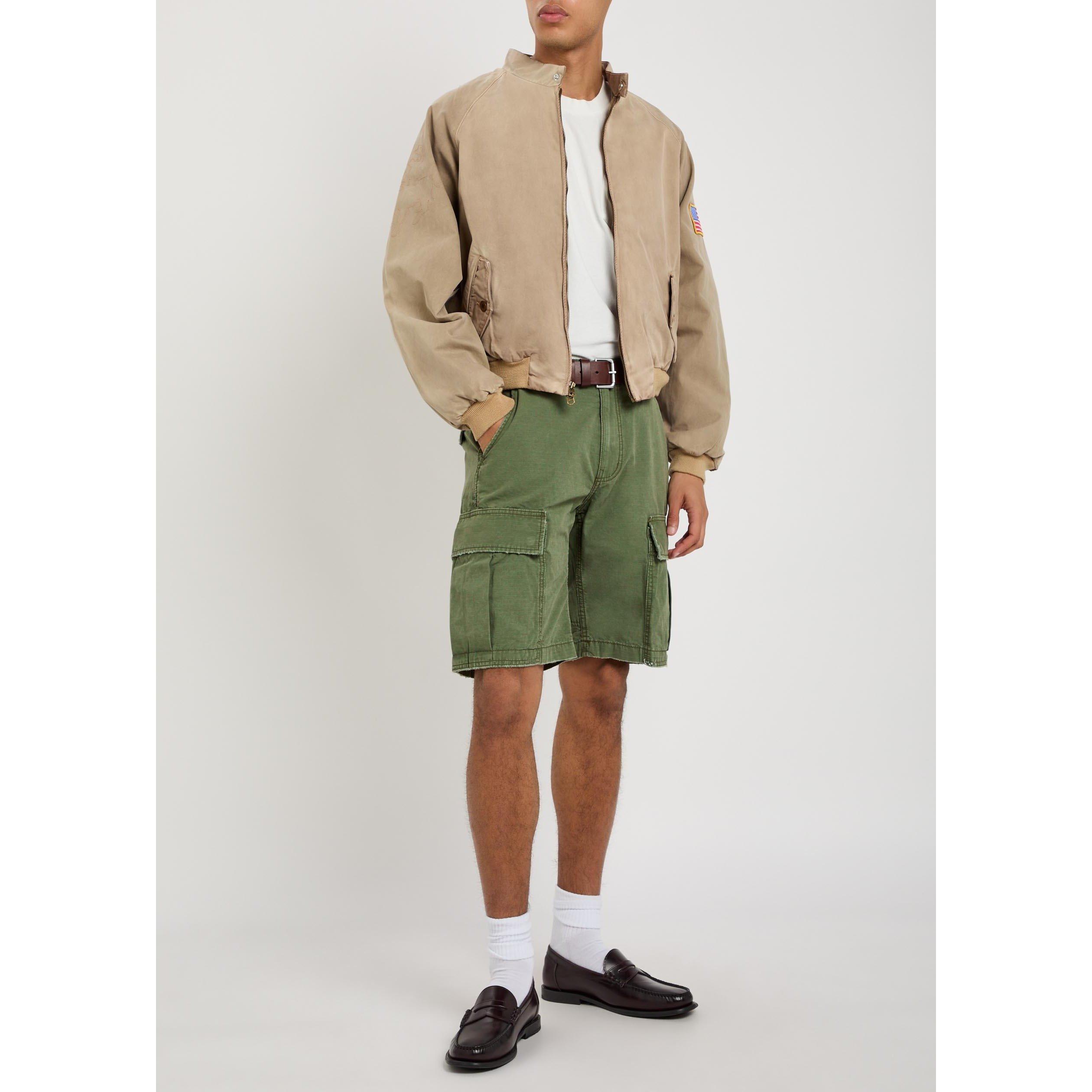 GREEN - Cherry LA - Men's Cotton Wide-Leg Cargo Shorts - 5