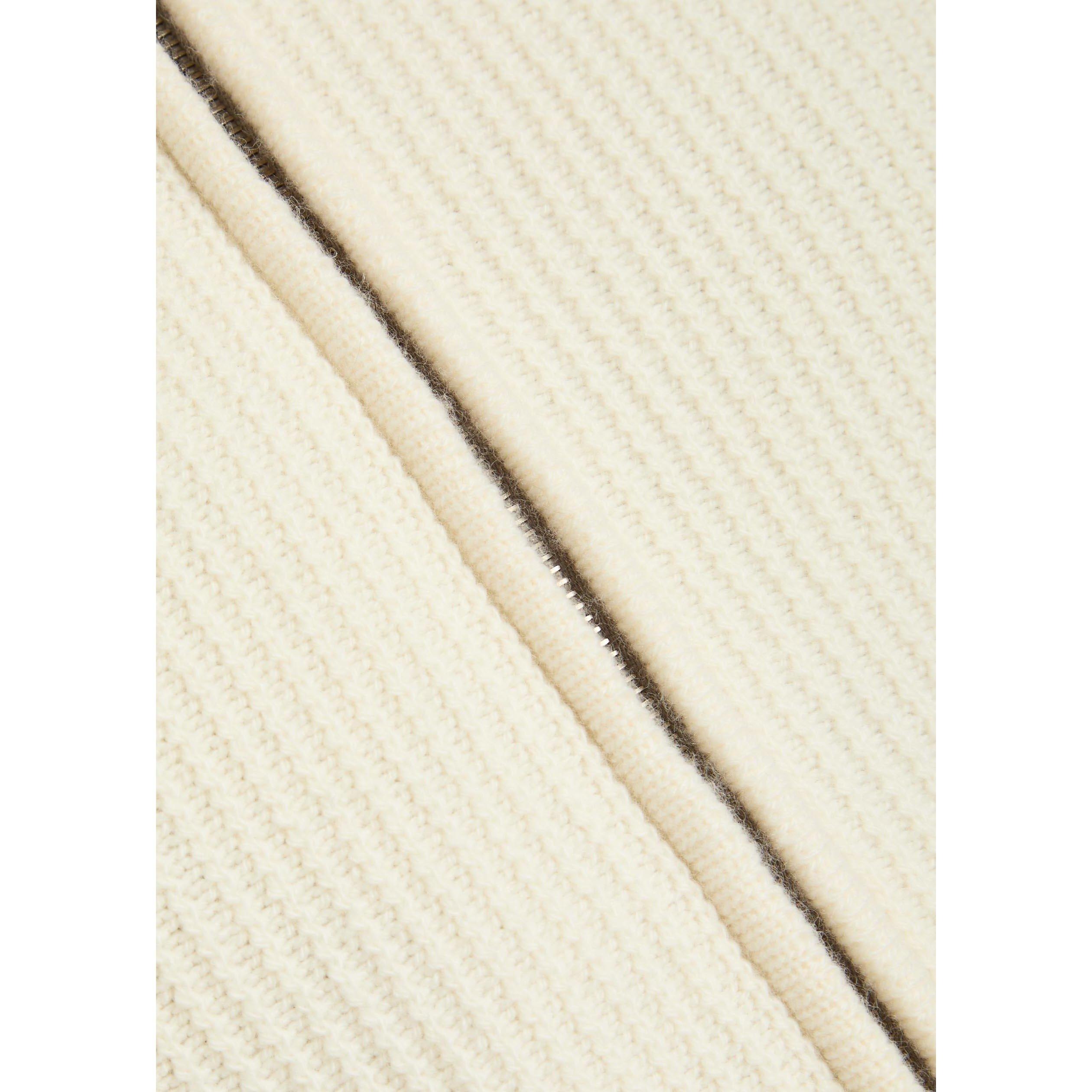 WHITE - Herno - HER ZIP THRU KNIT CARIDGAN - 4
