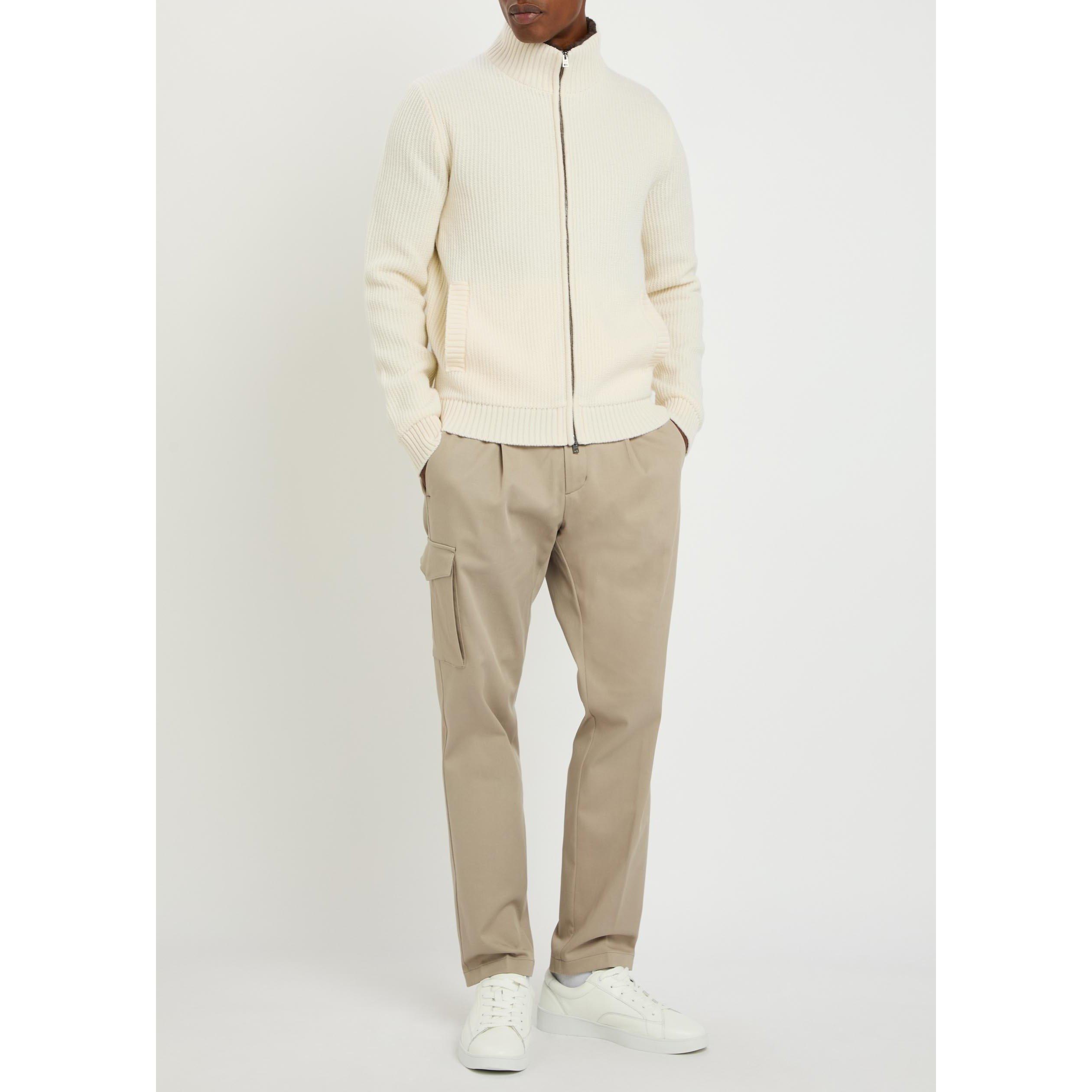 WHITE - Herno - HER ZIP THRU KNIT CARIDGAN - 5