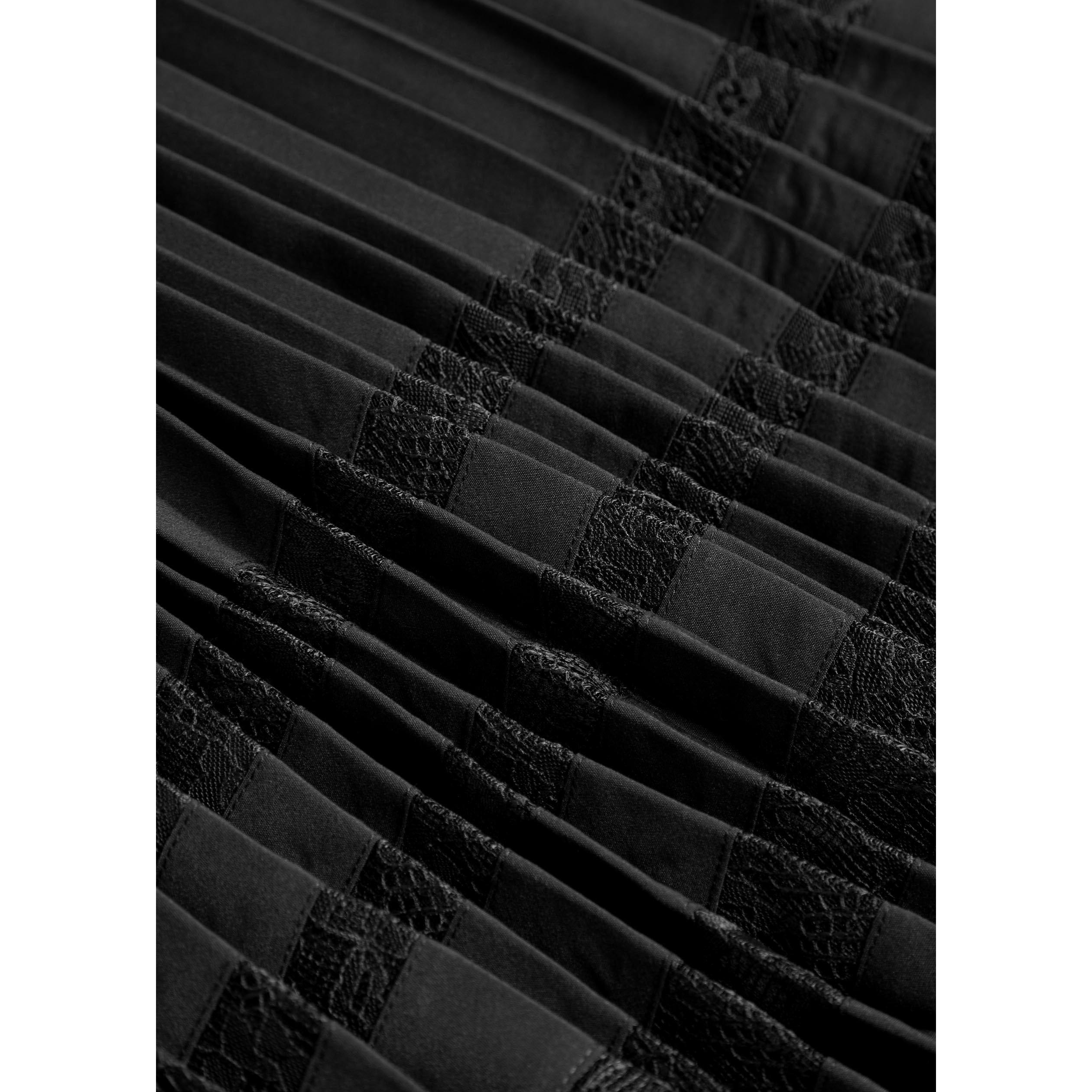 BLACK - Philip Lim - MIDI PLEATED SKIRT WITH LACE I - 4