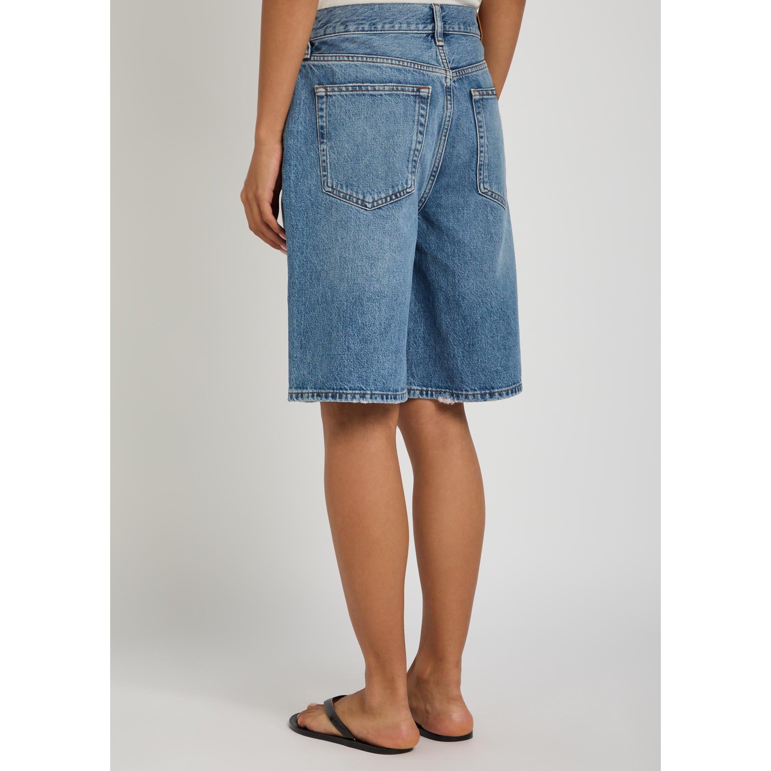 DENIM - Anine Bing - Women's Jasper Cotton Denim Shorts - 3