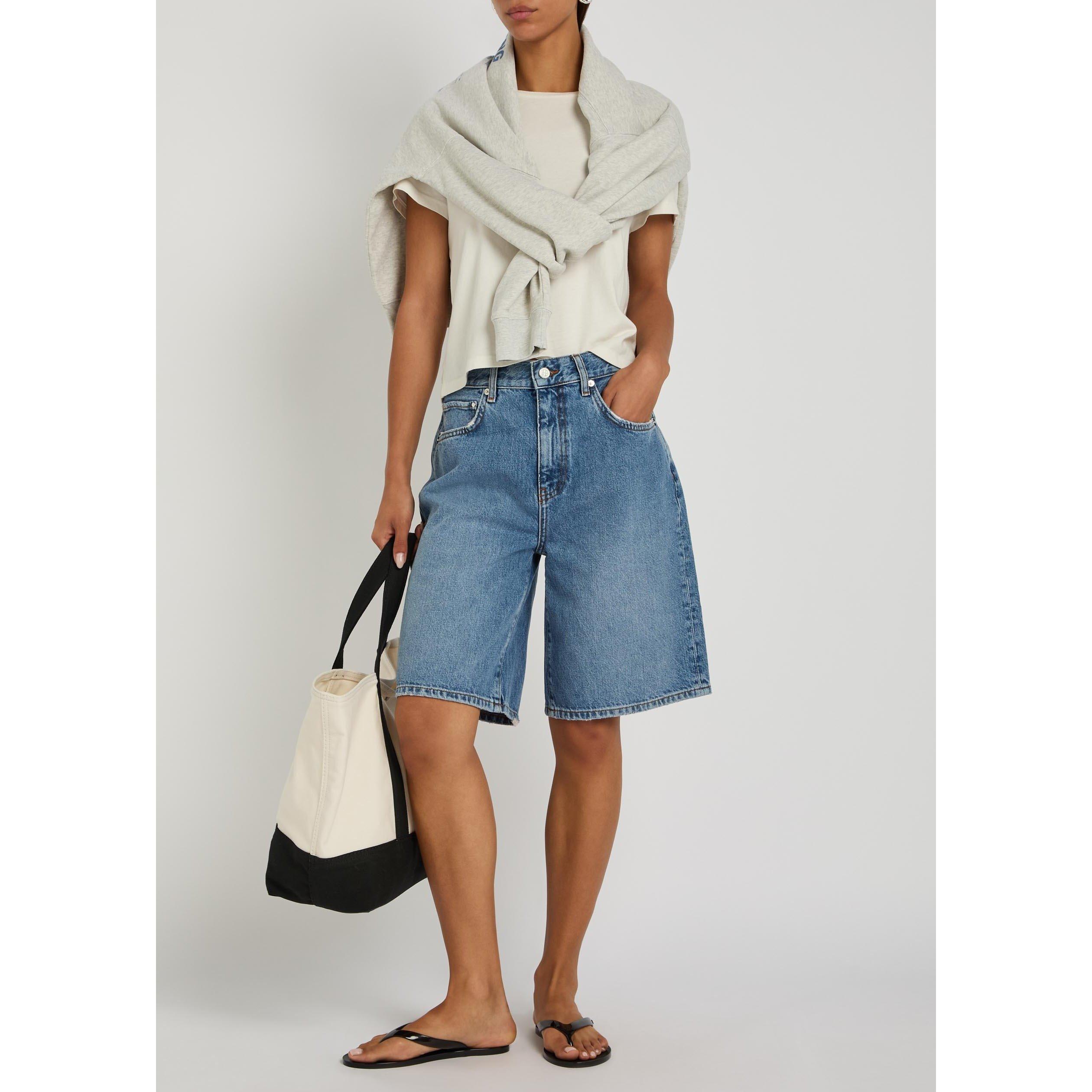 DENIM - Anine Bing - Women's Jasper Cotton Denim Shorts - 5