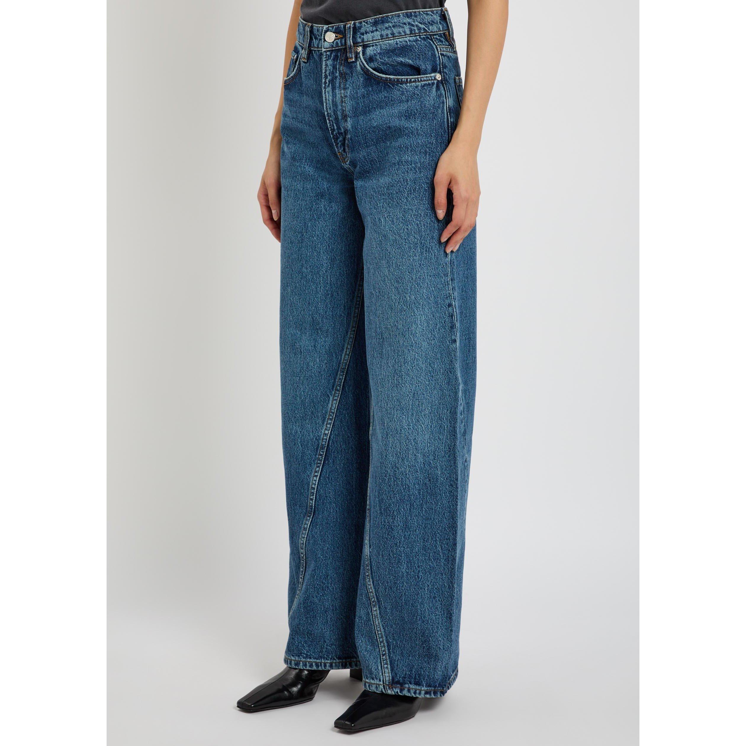 DENIM - Anine Bing - Women's Brie Wide-Leg Distressed Jeans - 2