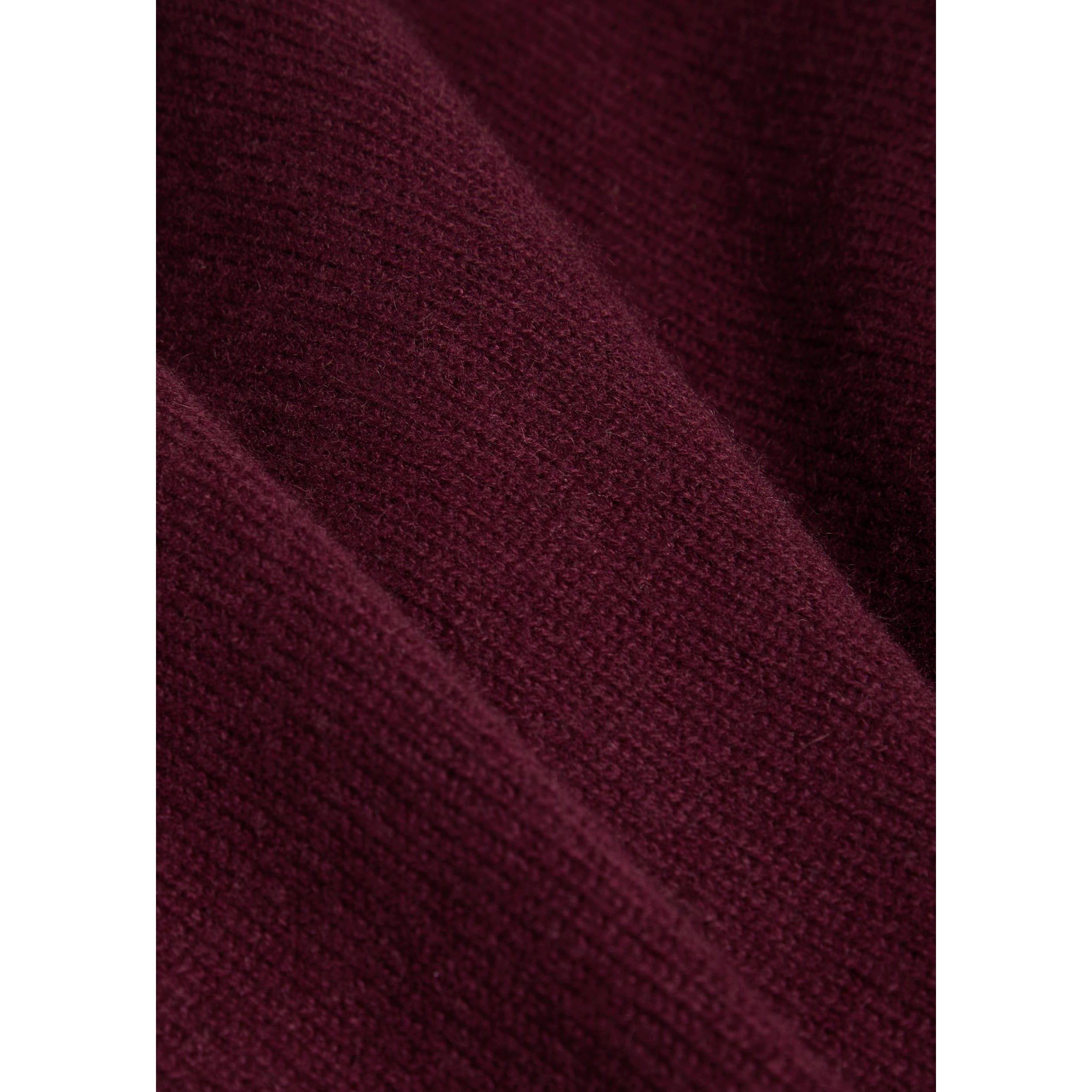 DARK RED - Anine Bing - Women's Lee Cashmere Oversized-Fit Knitted Short-Sleeve Polo - 4