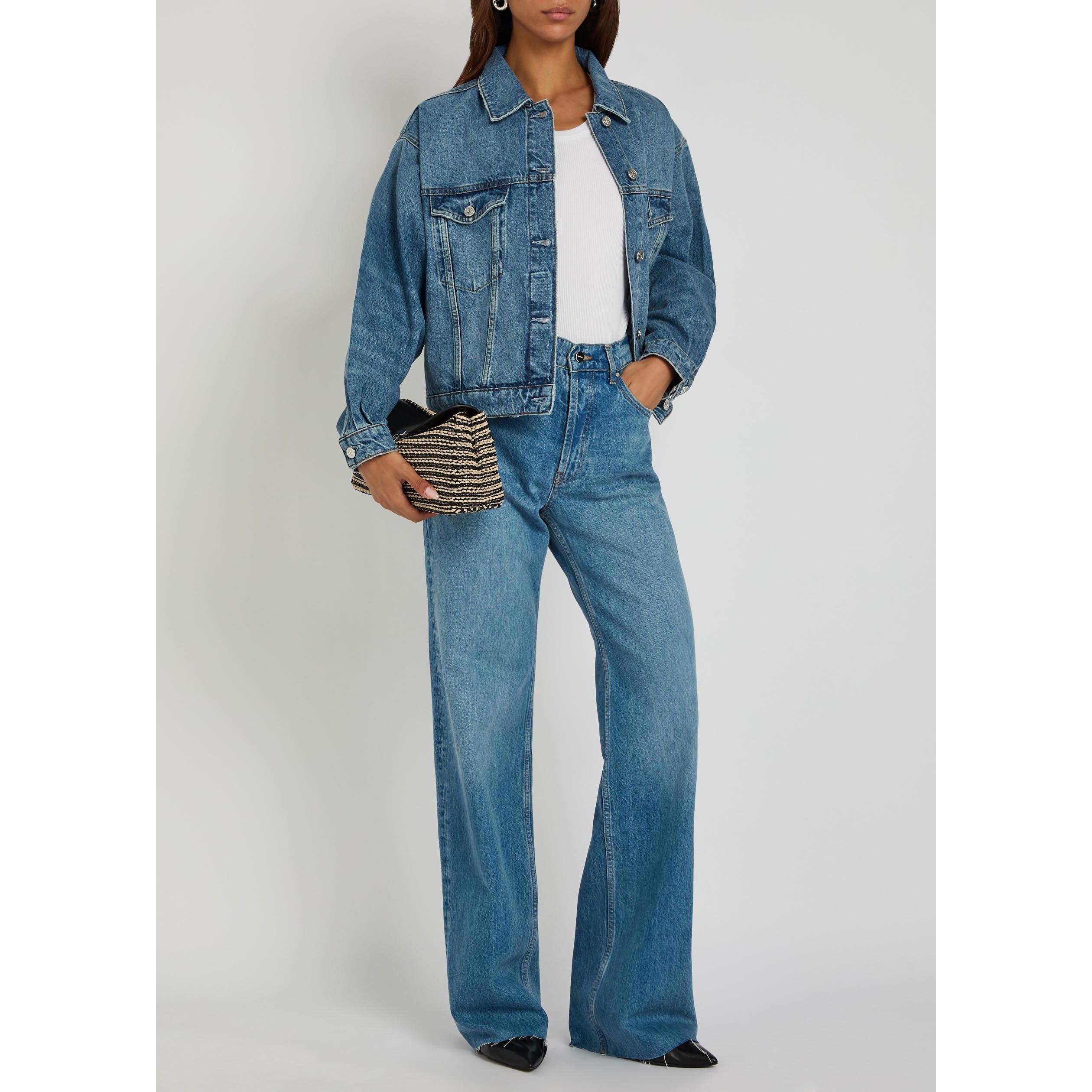 DENIM - Anine Bing - Women's J Hugh High-Rise Wide-Leg Cotton Jeans - 5