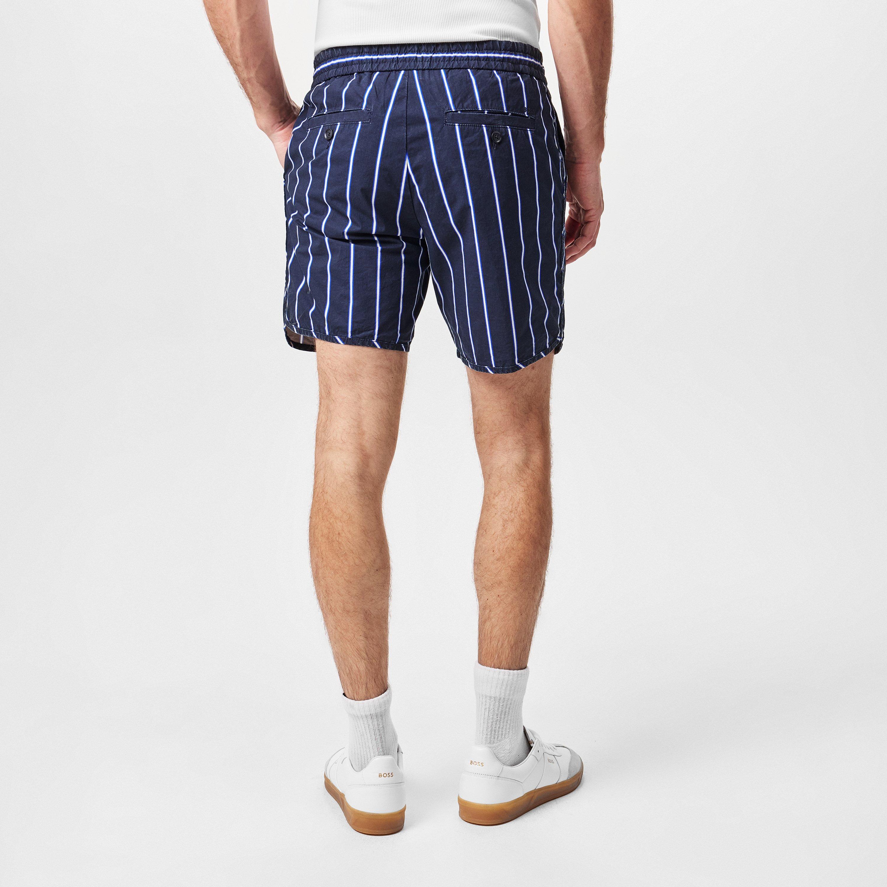 Dark Blue 405 - Boss - Men's Kacey DS Striped Pattern Shorts - 4