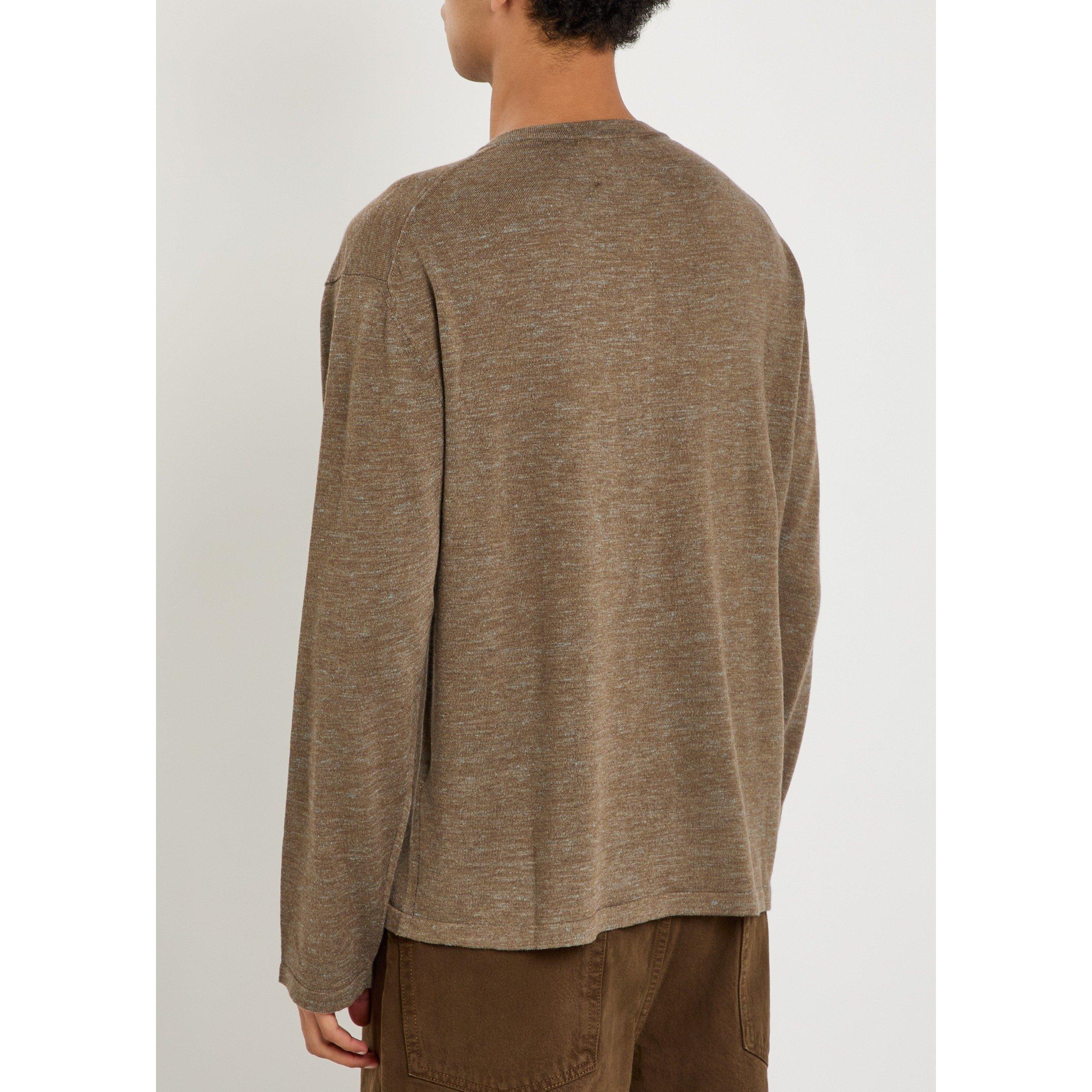 BROWN - The Elder Statesman - TES LENNY KNIT LS HENLEY - 3