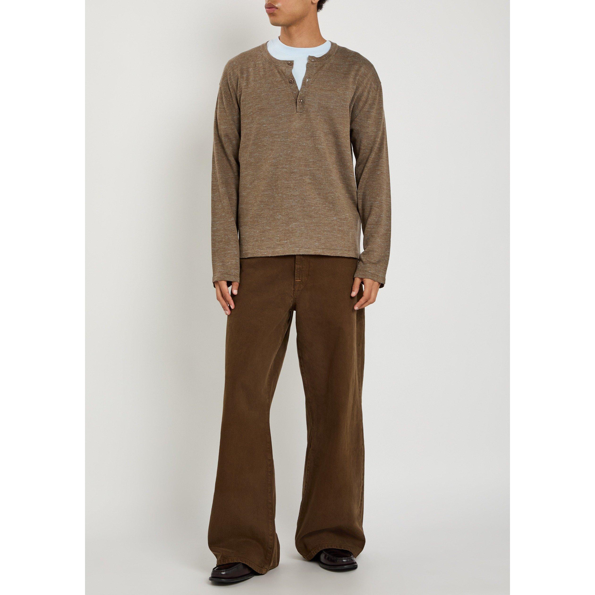 BROWN - The Elder Statesman - TES LENNY KNIT LS HENLEY - 5