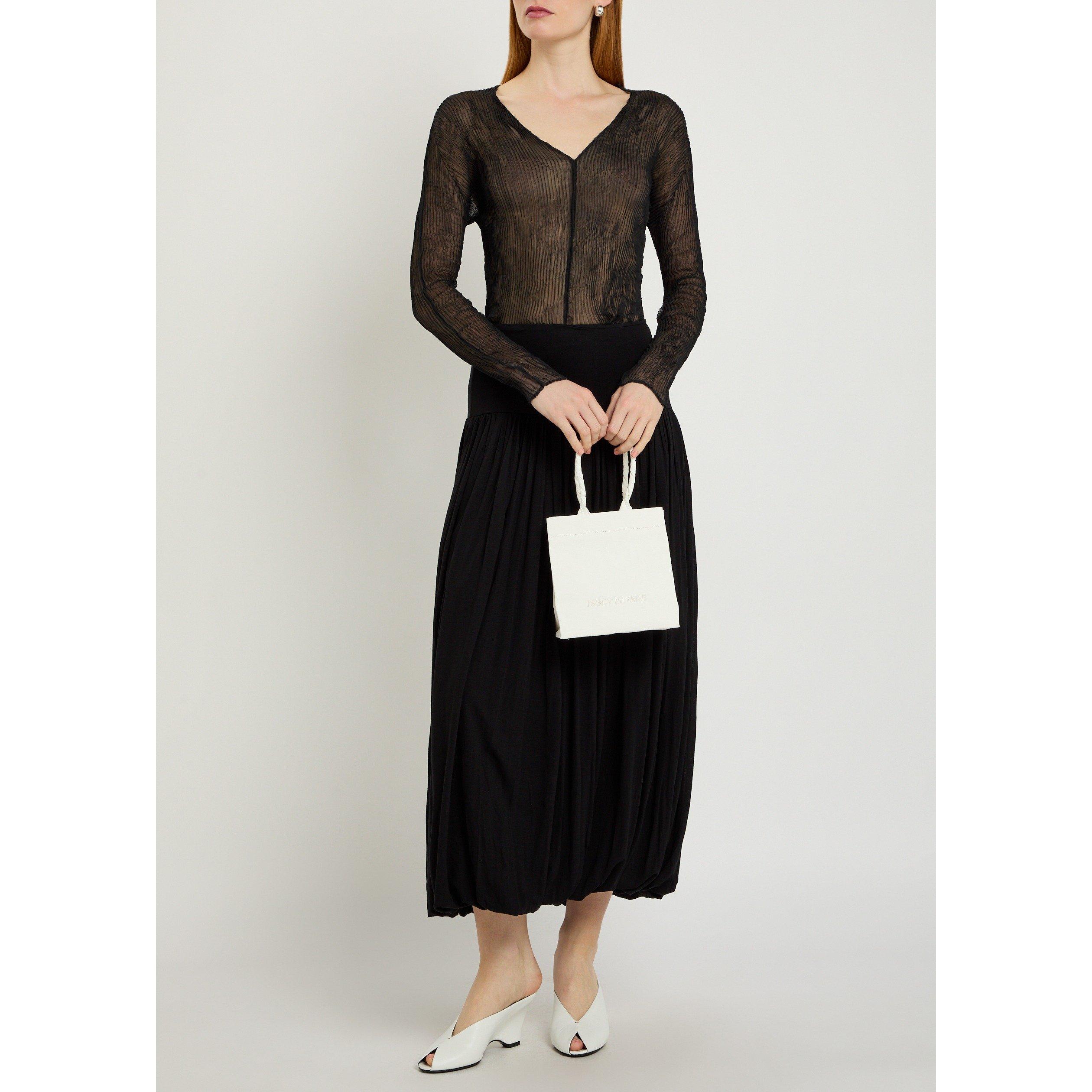 BLACK - Issey Miyake - SHIRT CHIFFON TWIST BK/WT-66 - 5