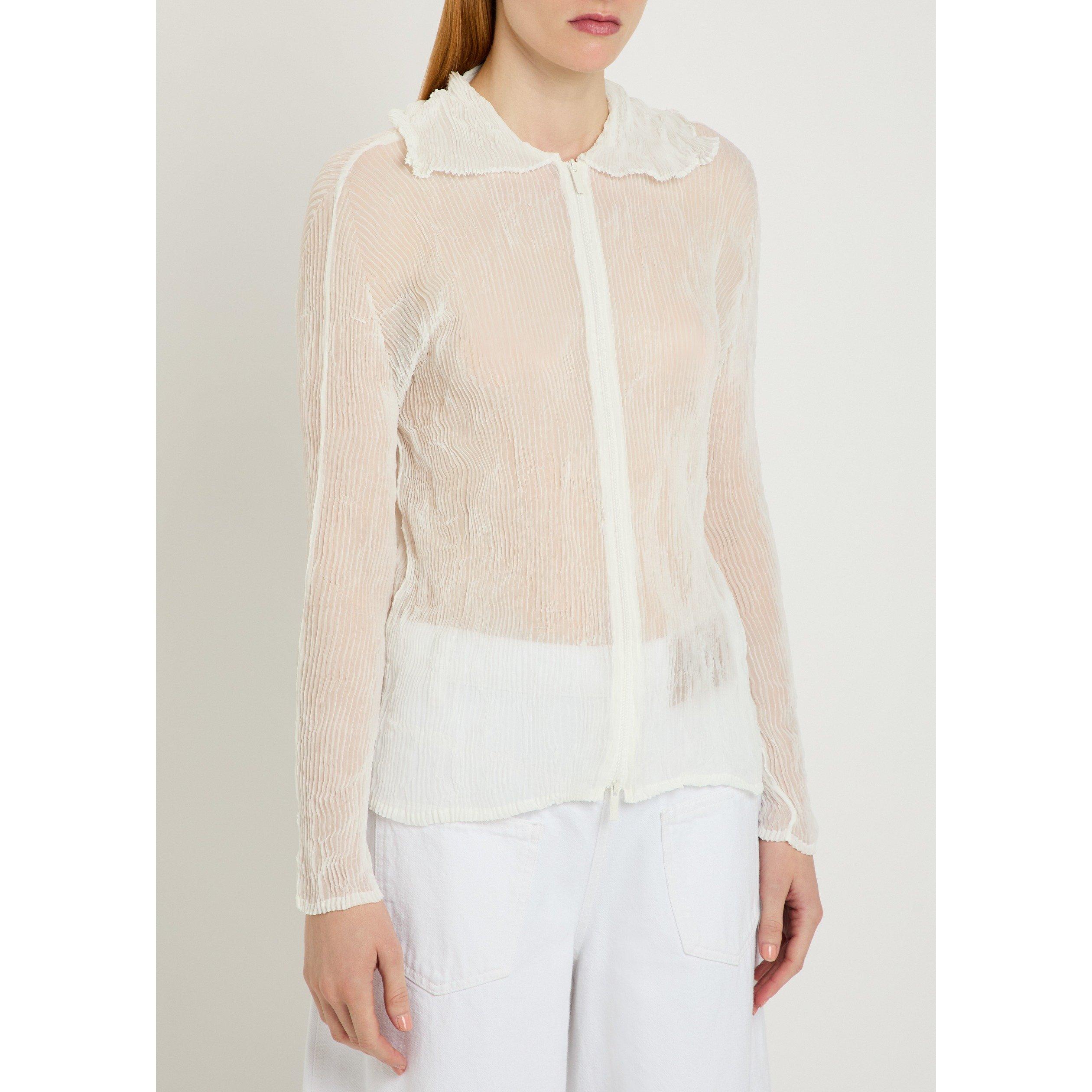 WHITE - Issey Miyake - SHIRT CHIFFON TWIST BK/WT-66 - 2