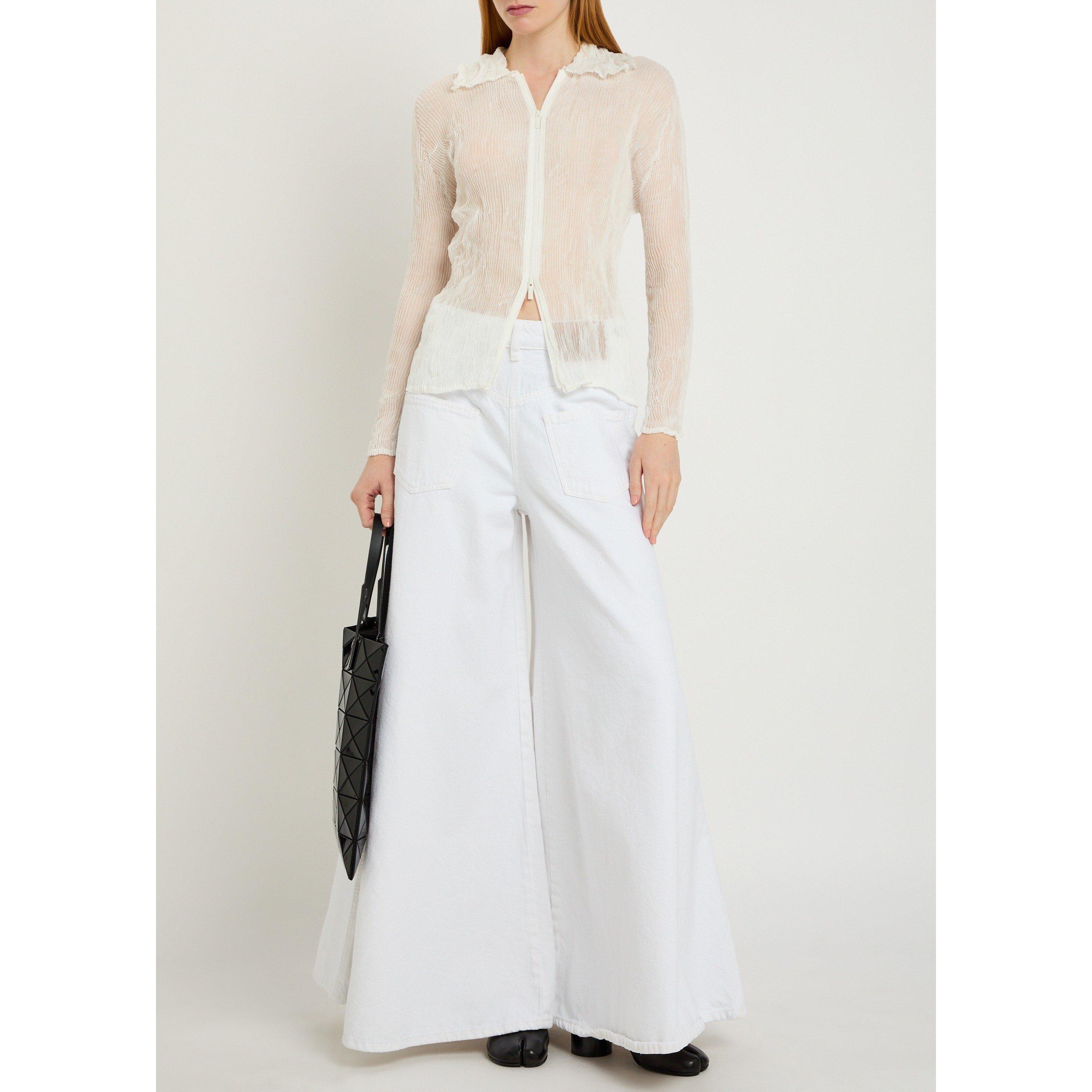 WHITE - Issey Miyake - SHIRT CHIFFON TWIST BK/WT-66 - 5