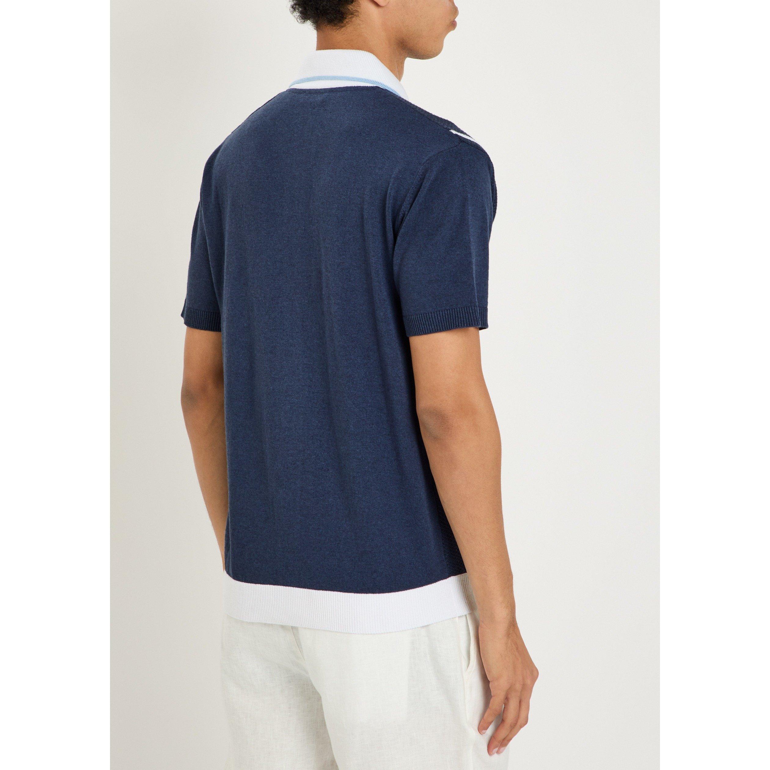 NAVY AND OTHER - Sandbanks - Men's Striped Cotton Knitted Short-Sleeve Polo - 3