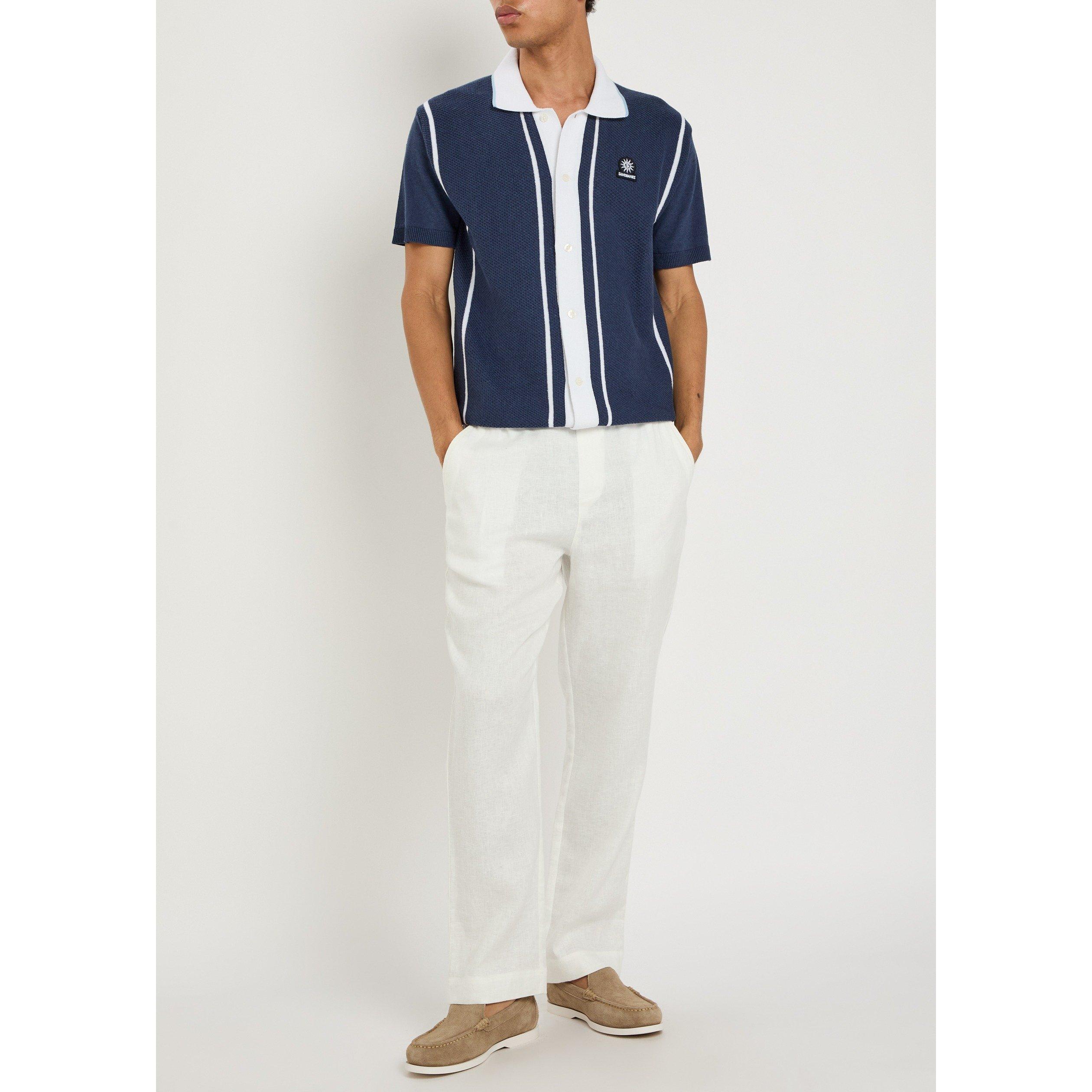 NAVY AND OTHER - Sandbanks - Men's Striped Cotton Knitted Short-Sleeve Polo - 5