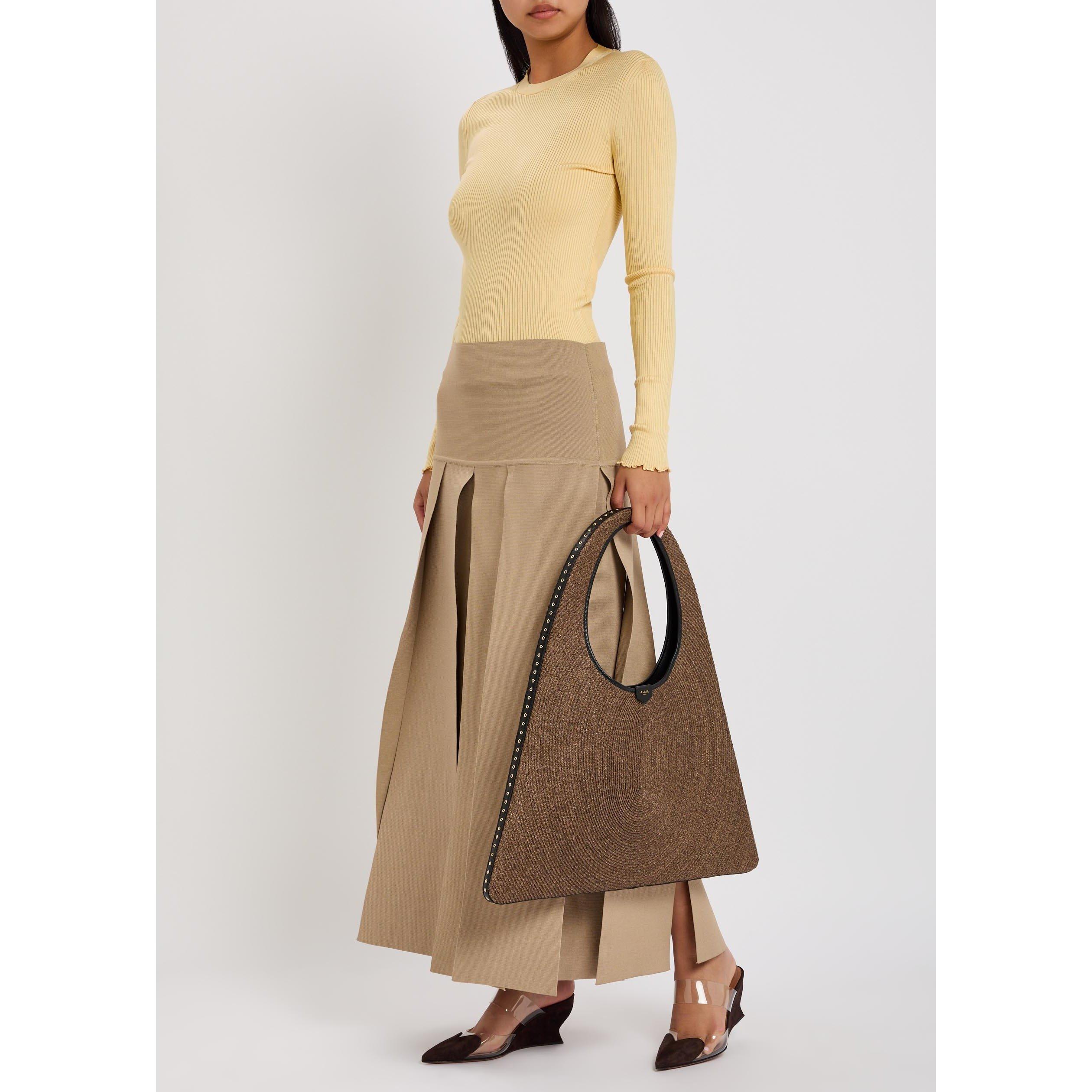 YELLOW LIGHT - Alaia - LS TOP SILK RIB KNIT - 5