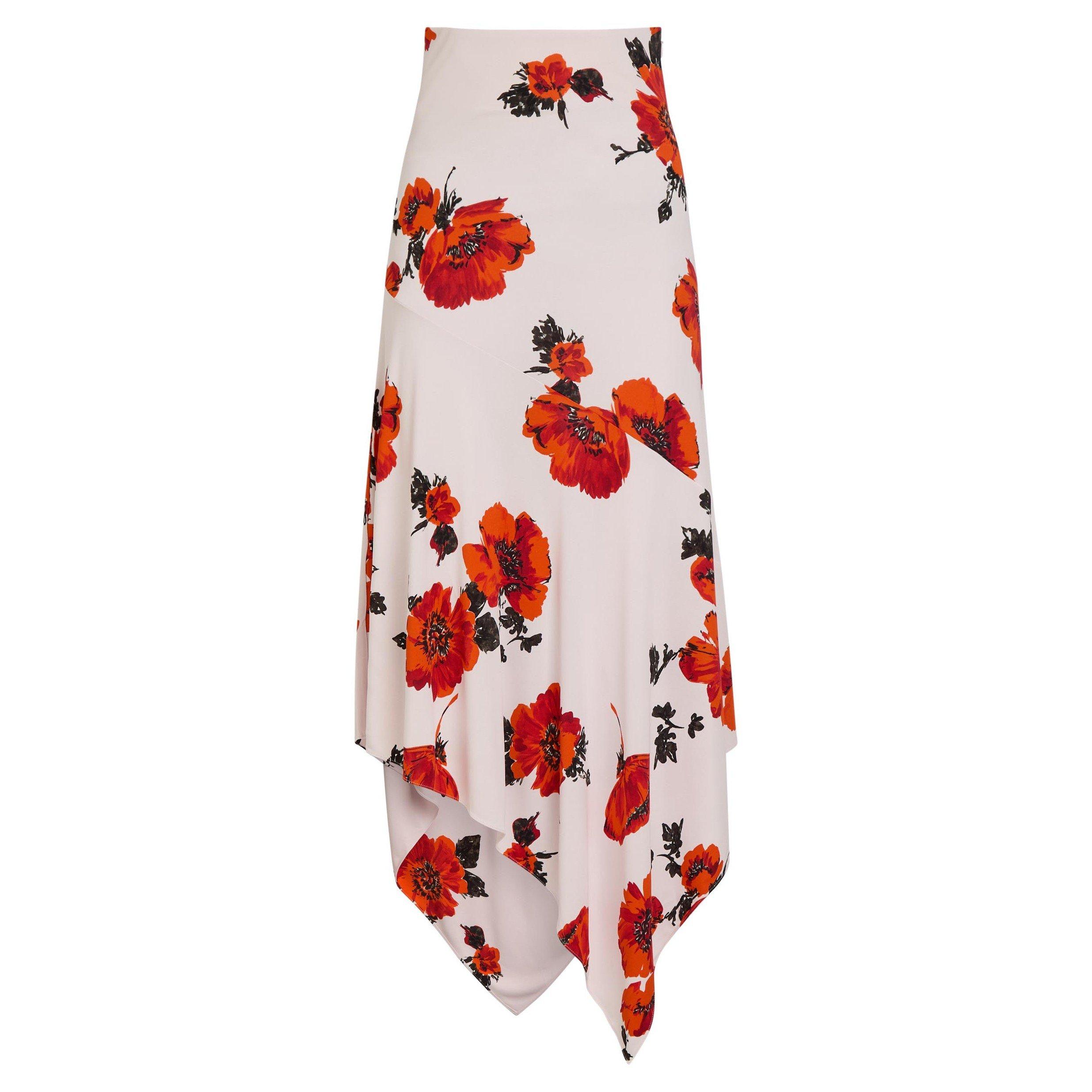 RED AND OTHER - Alaia - FLOWER SKIRT JERSEY PRINT
