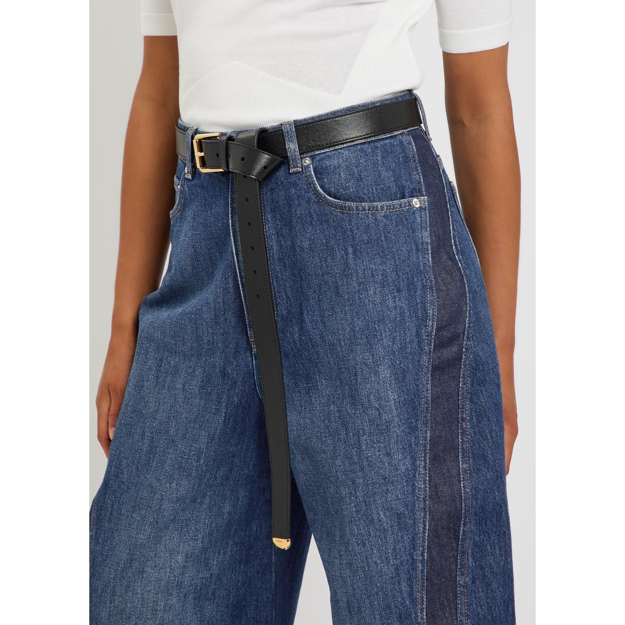 MID BLU - GIVENCHY - Women's Cocoon Denim Bands Jeans - 4