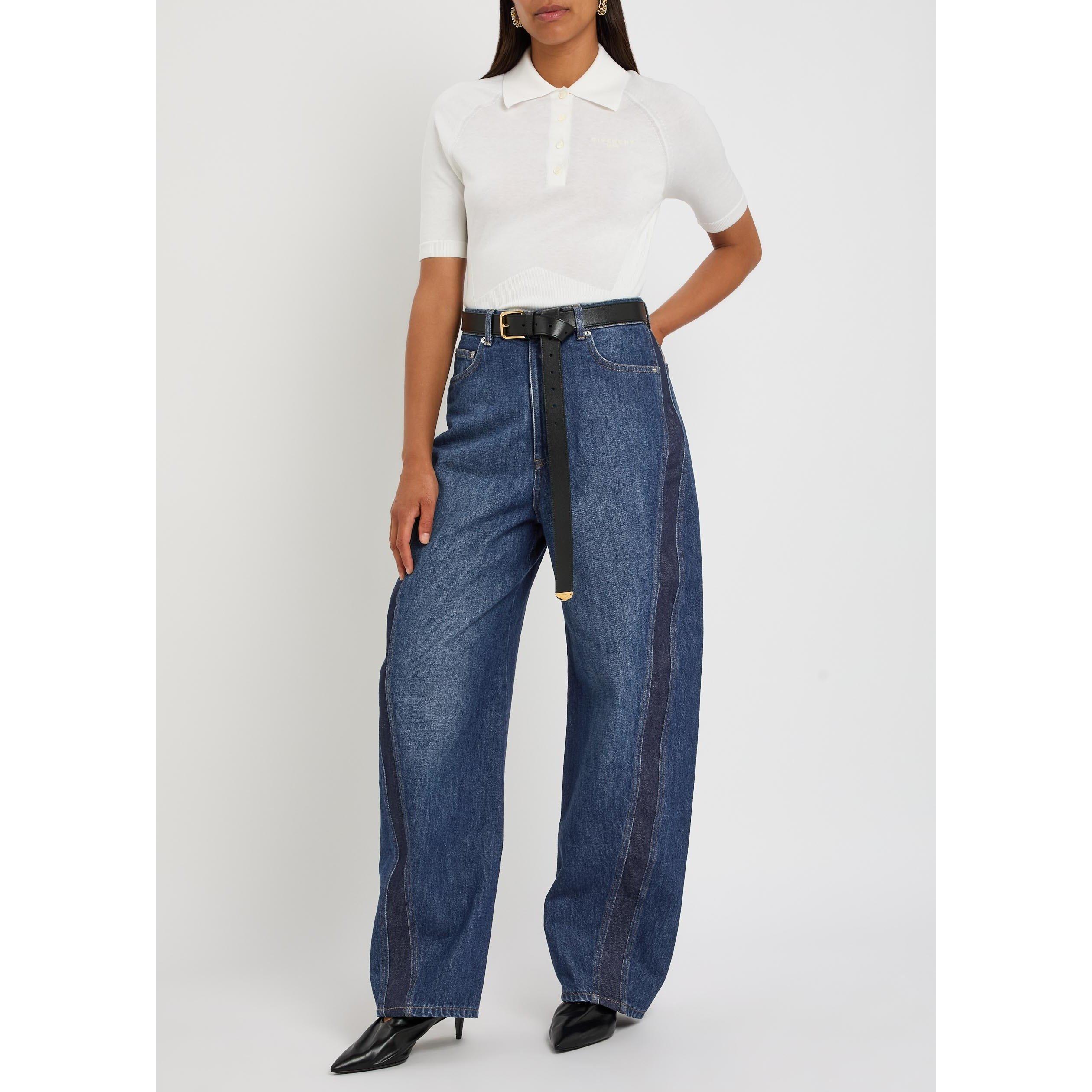 MID BLU - GIVENCHY - Women's Cocoon Denim Bands Jeans - 5