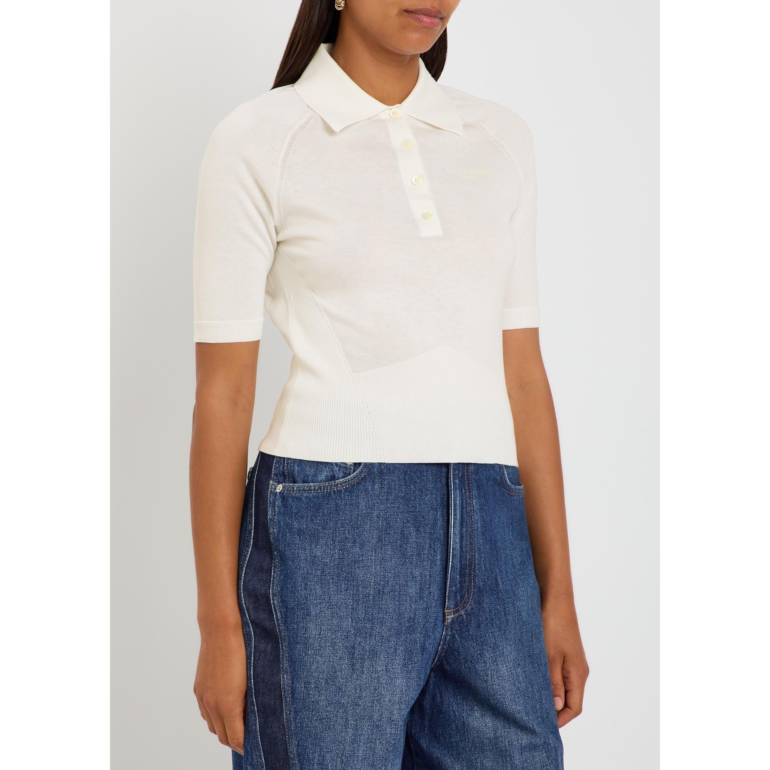 IVORY - GIVENCHY - CROPPED SHORT SLEEVE POLO - 2