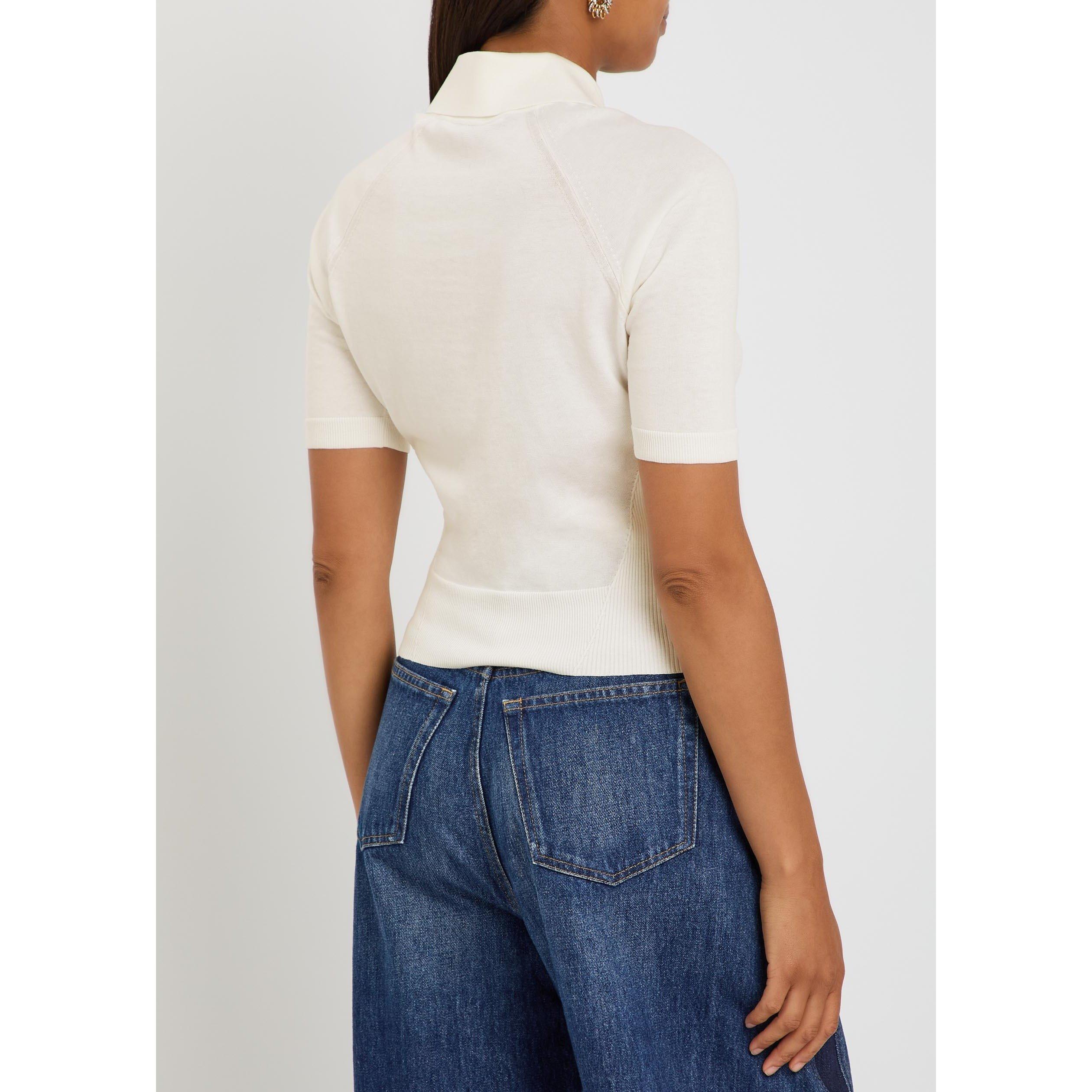 IVORY - GIVENCHY - CROPPED SHORT SLEEVE POLO - 3