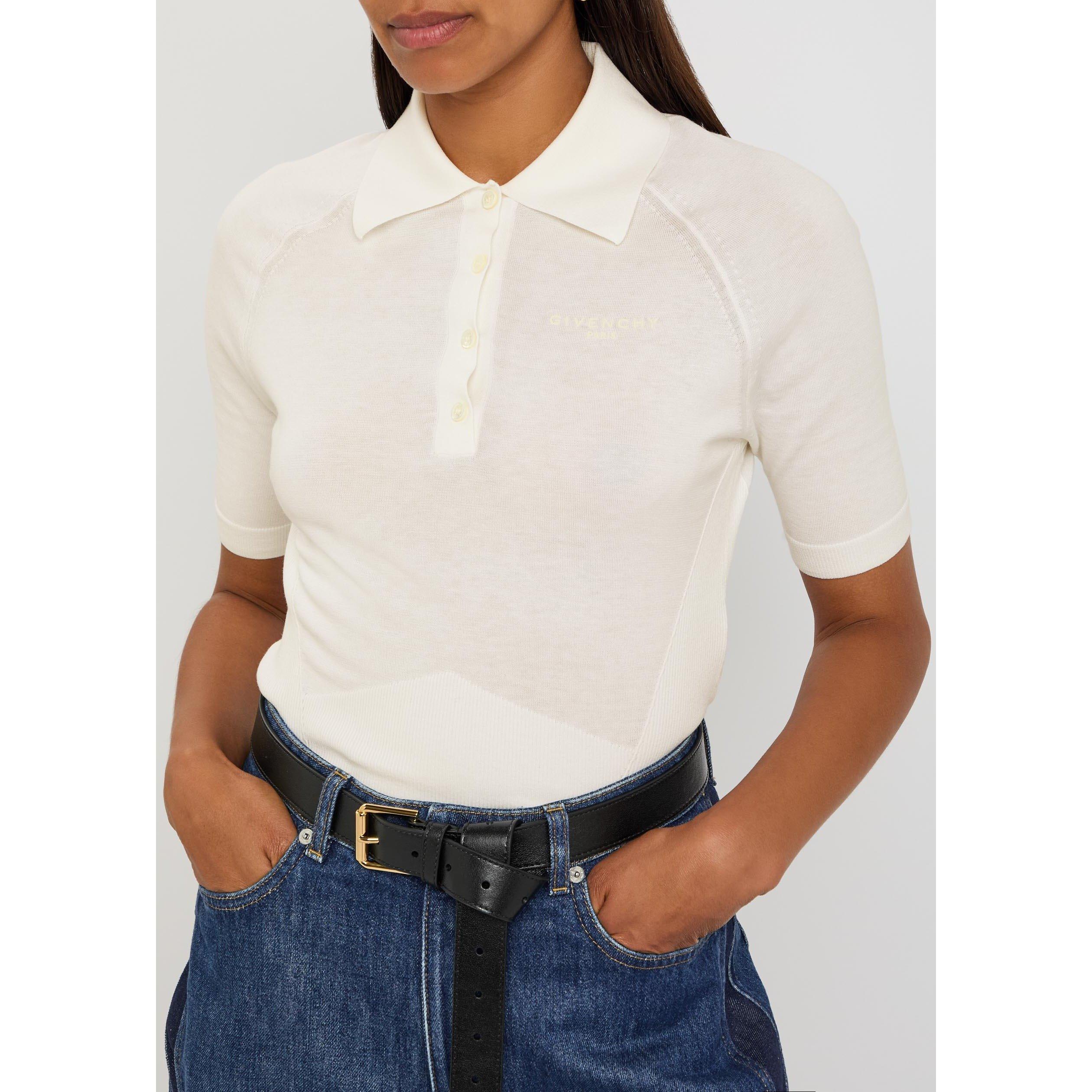 IVORY - GIVENCHY - CROPPED SHORT SLEEVE POLO - 4