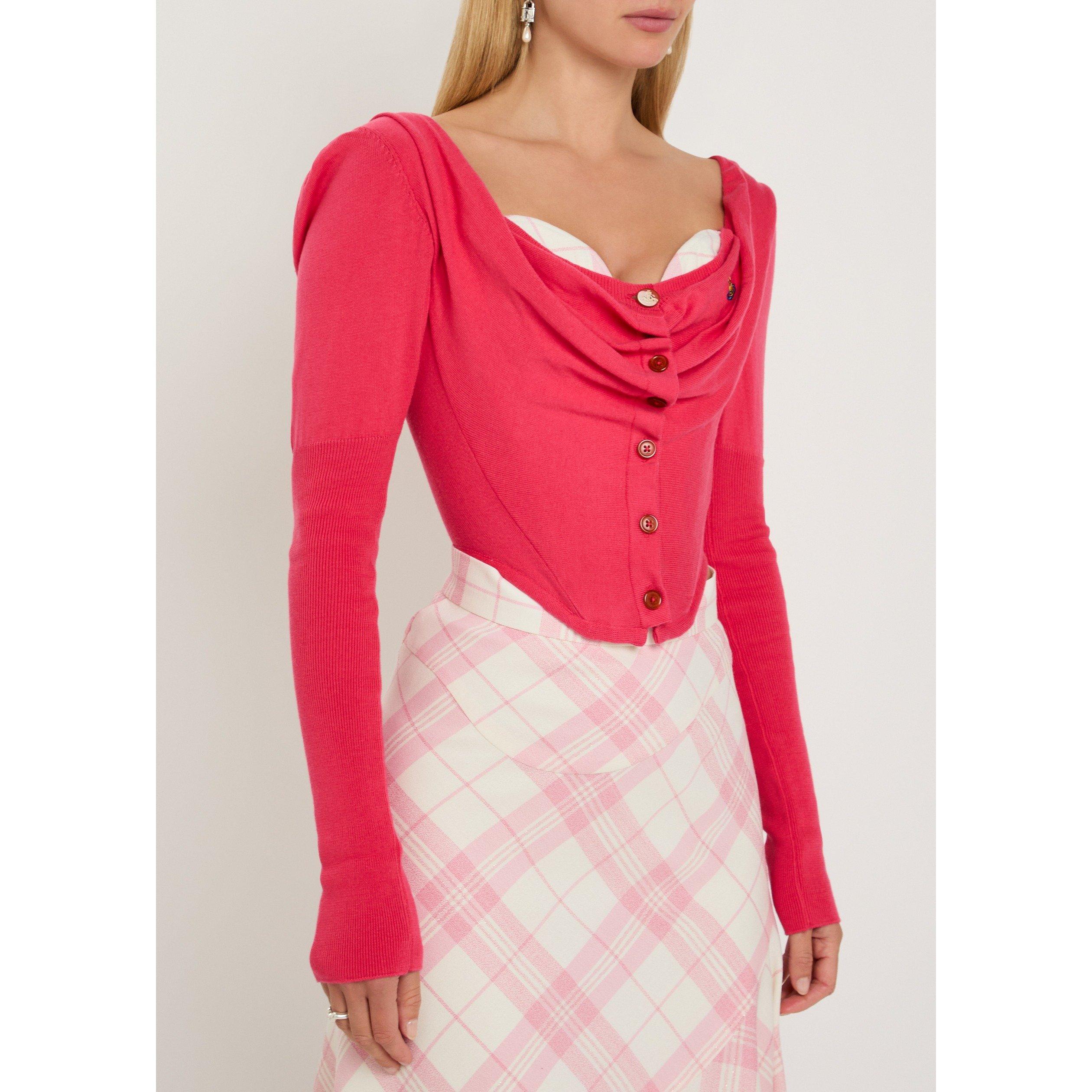 RED - Vivienne Westwood - Women's Bea Wool Corset Cardigan - 2