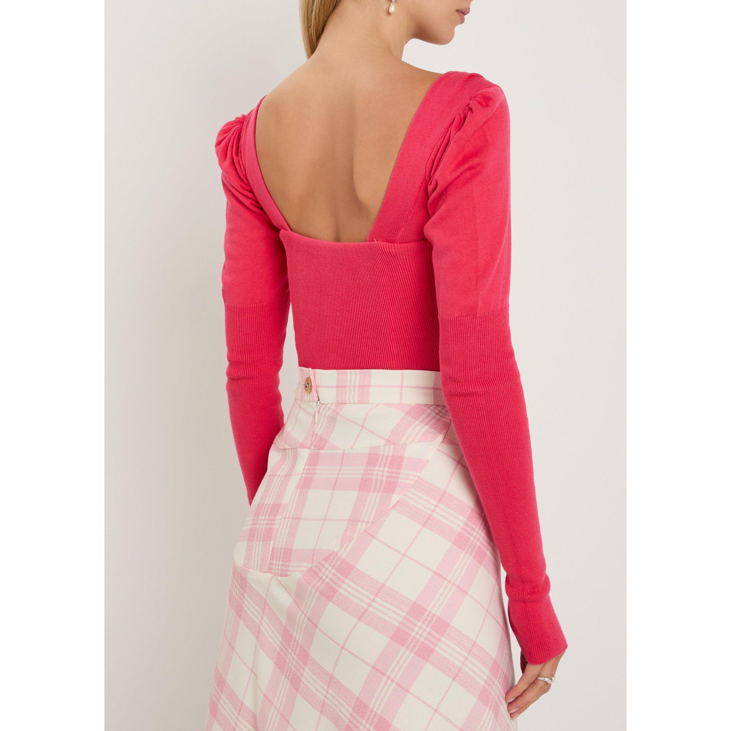 RED - Vivienne Westwood - Women's Bea Wool Corset Cardigan - 3