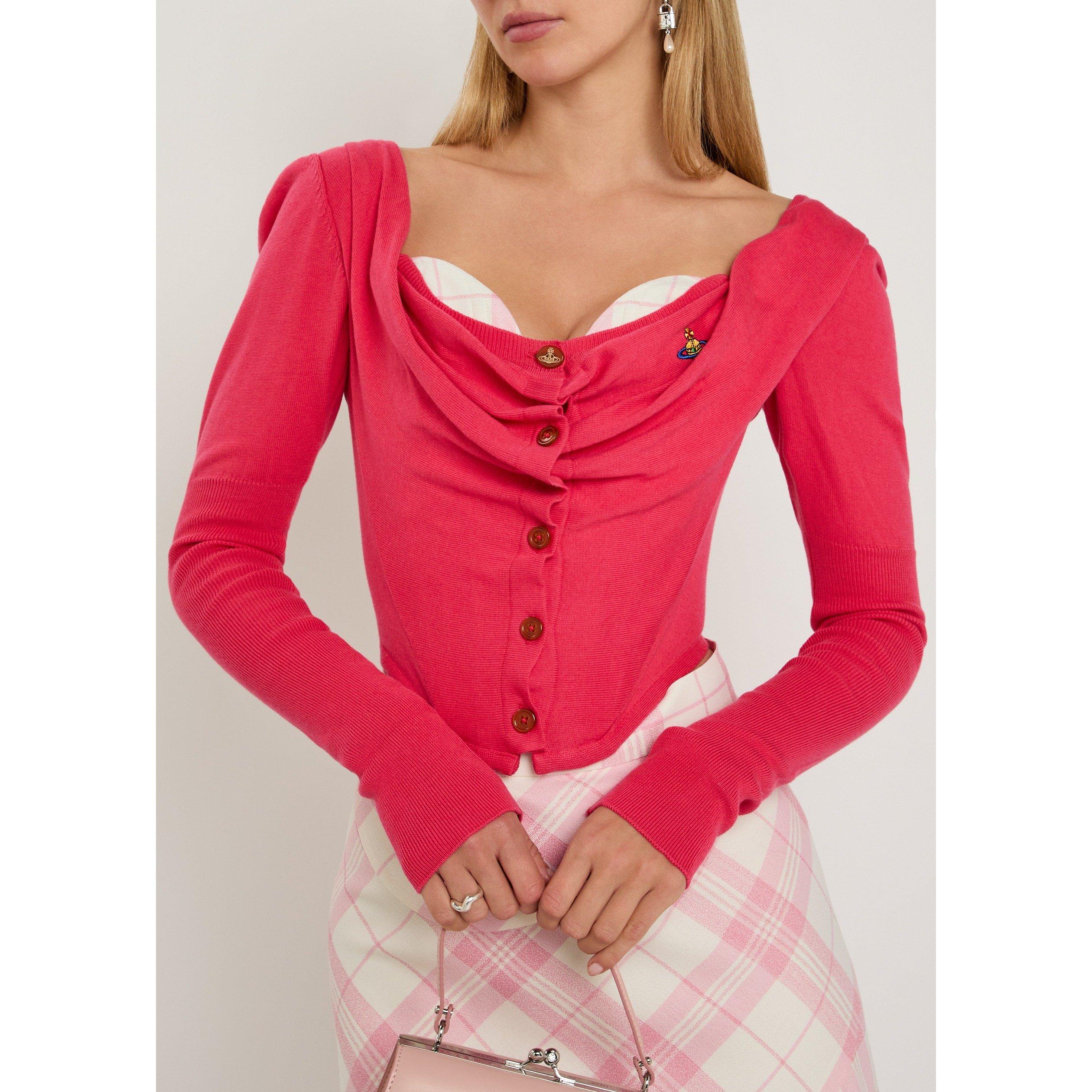 RED - Vivienne Westwood - Women's Bea Wool Corset Cardigan - 4