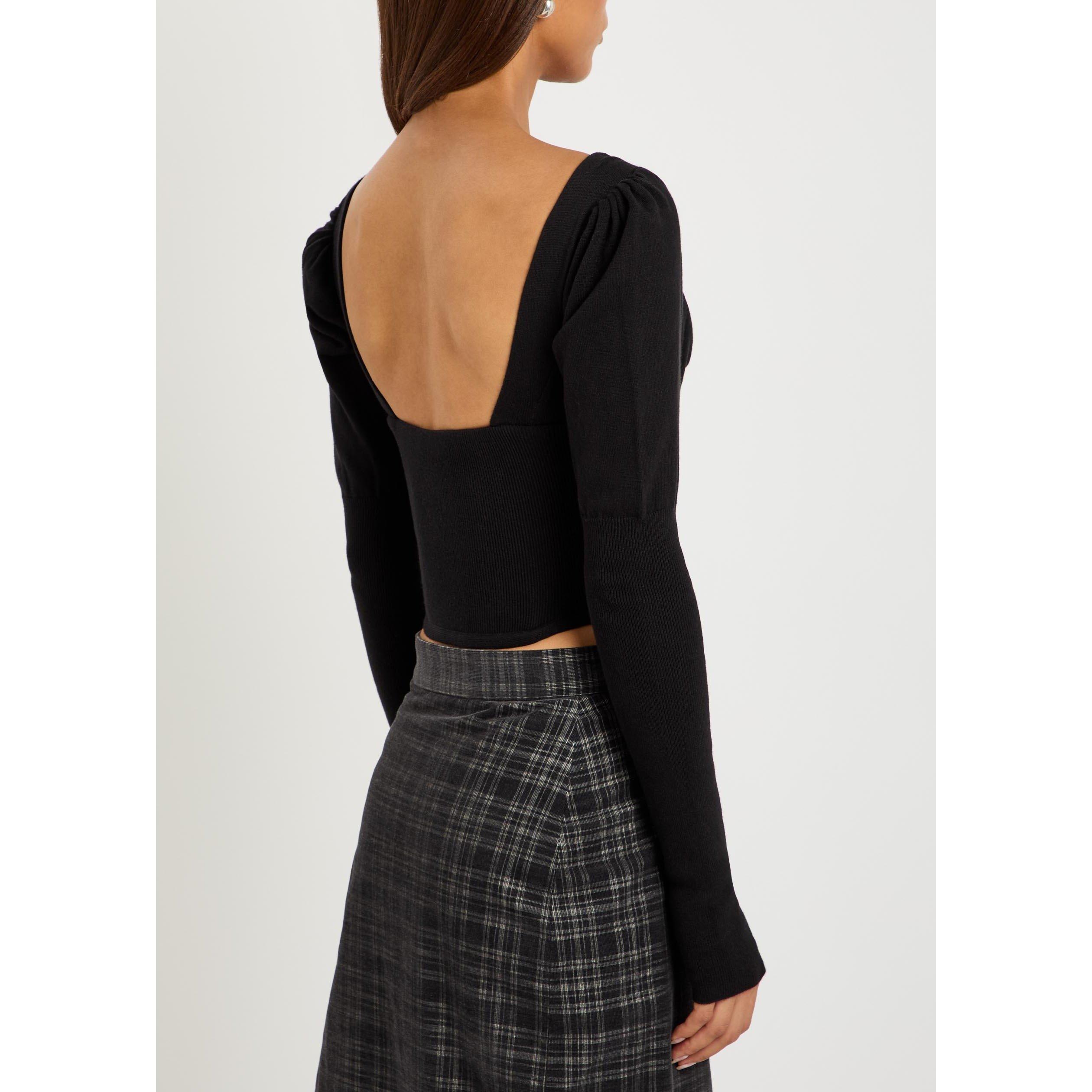 BLACK - Vivienne Westwood - Women's Bea Wool Corset Cardigan - 3